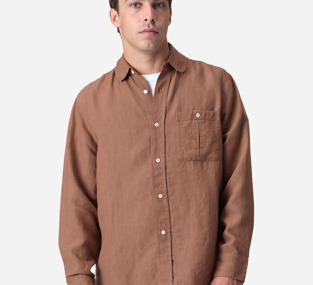 Club Collar Shirt - Rust Hemp - 2