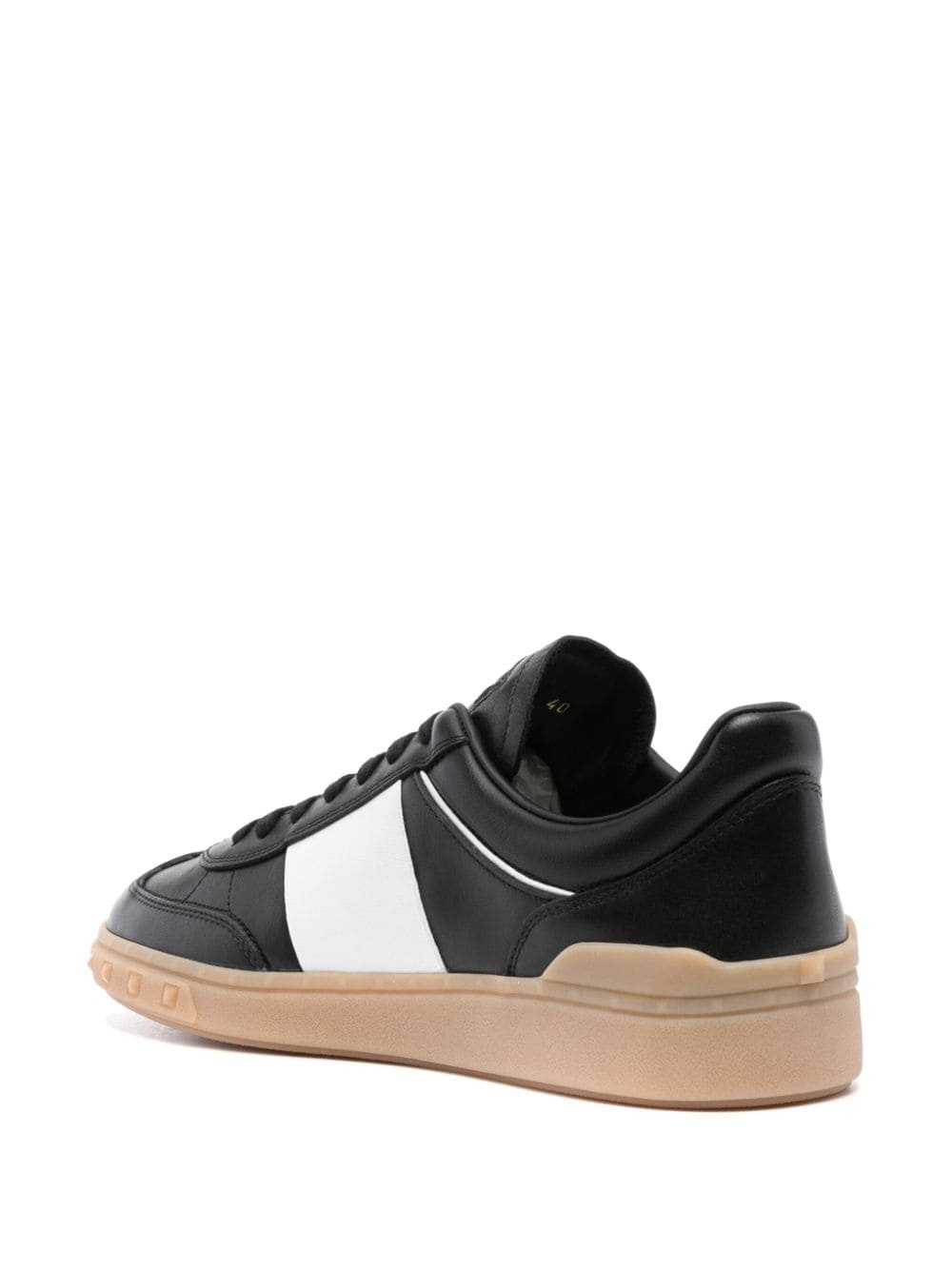 Rockstud panelled leather sneakers - 3