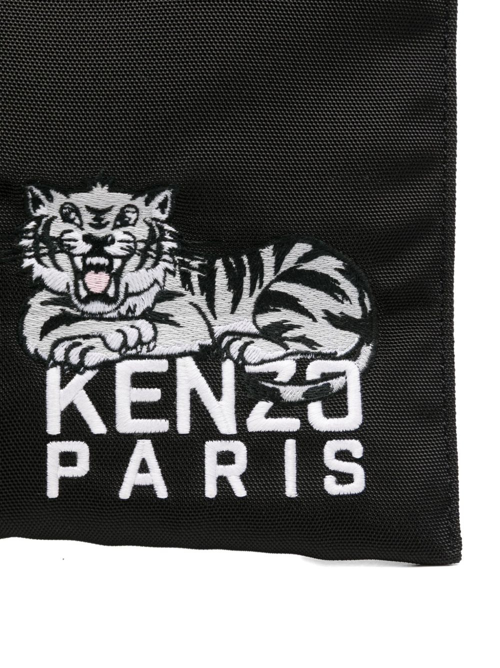 logo-embroidered clutch bag - 4