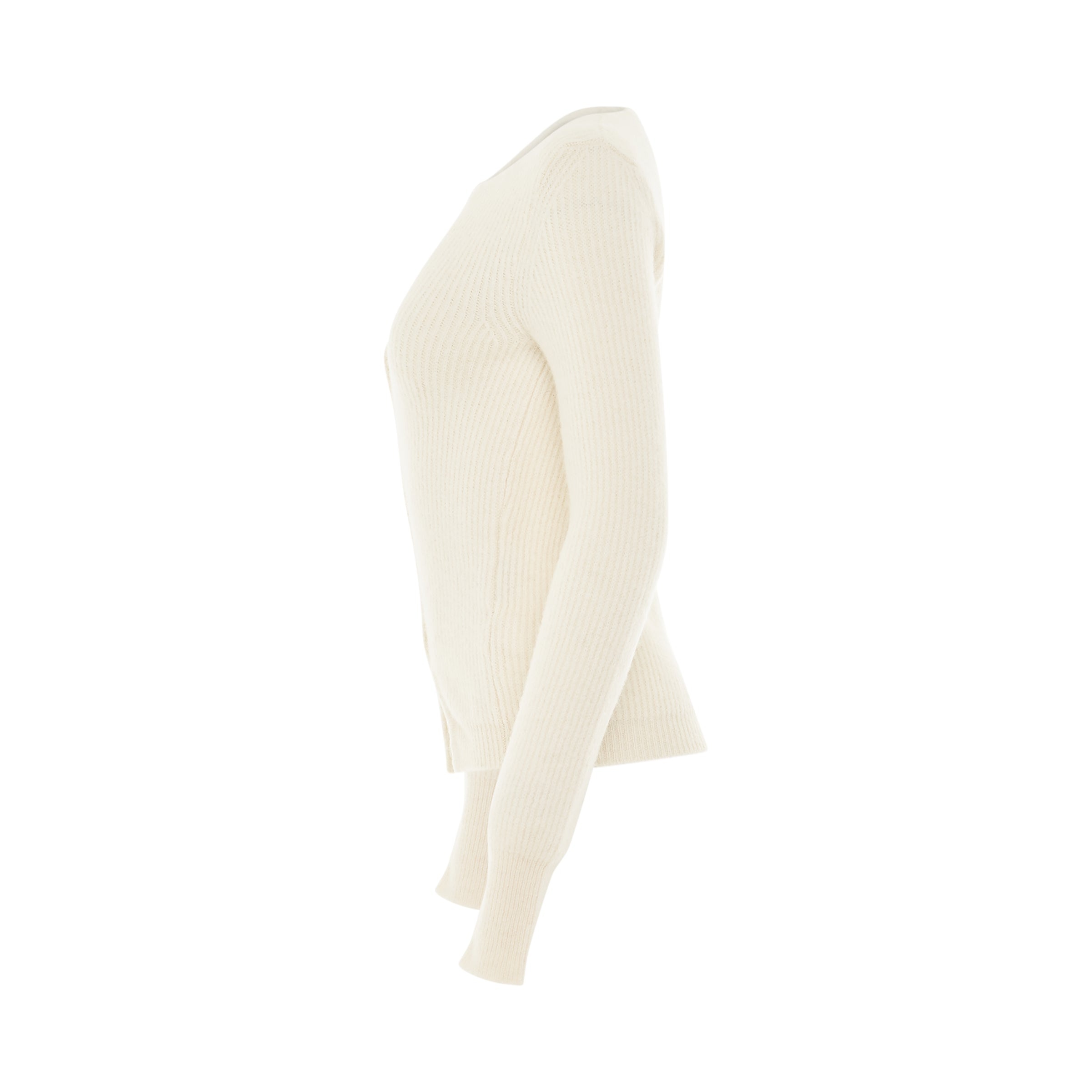Pau Asymmetric Cardigan in Light Beige - 3