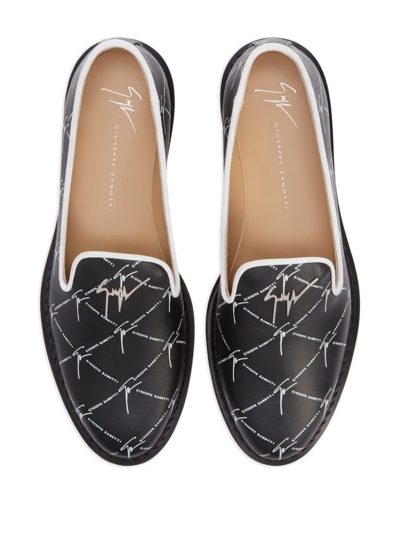 Tim logo-lettering loafers 4