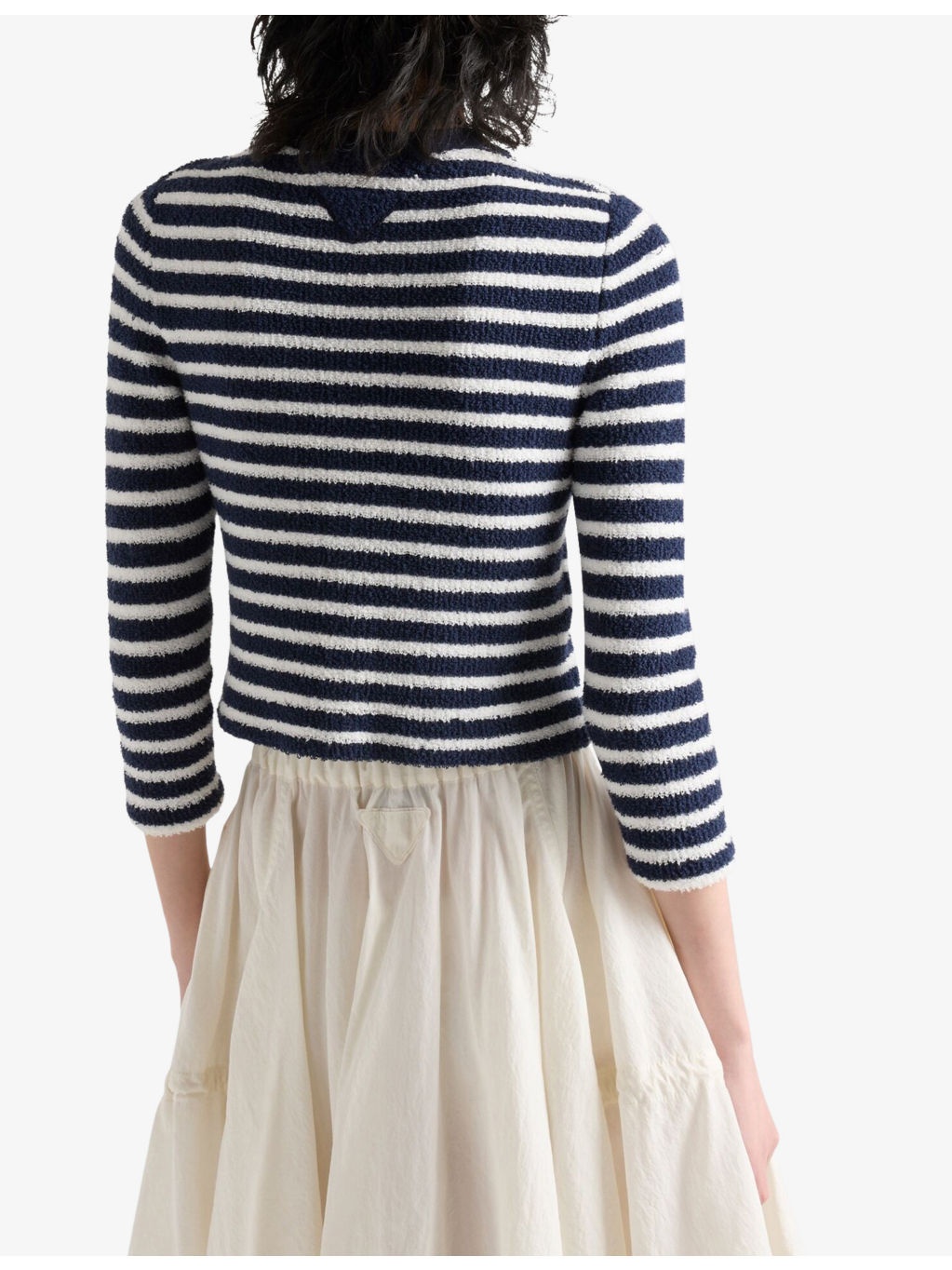 Striped Boucle Knitted Cardigan - 4