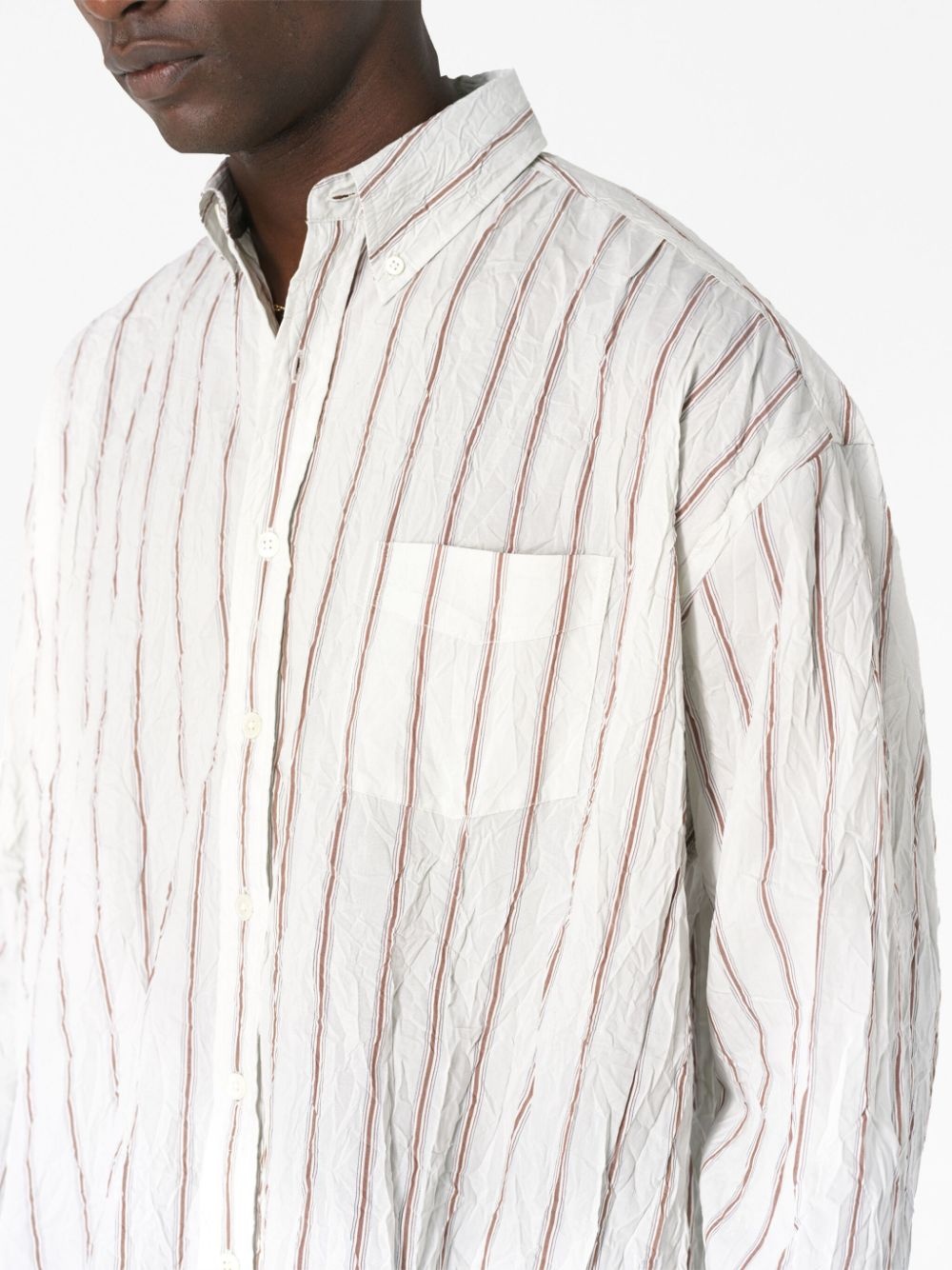 stripe-print cotton-blend shirt - 6