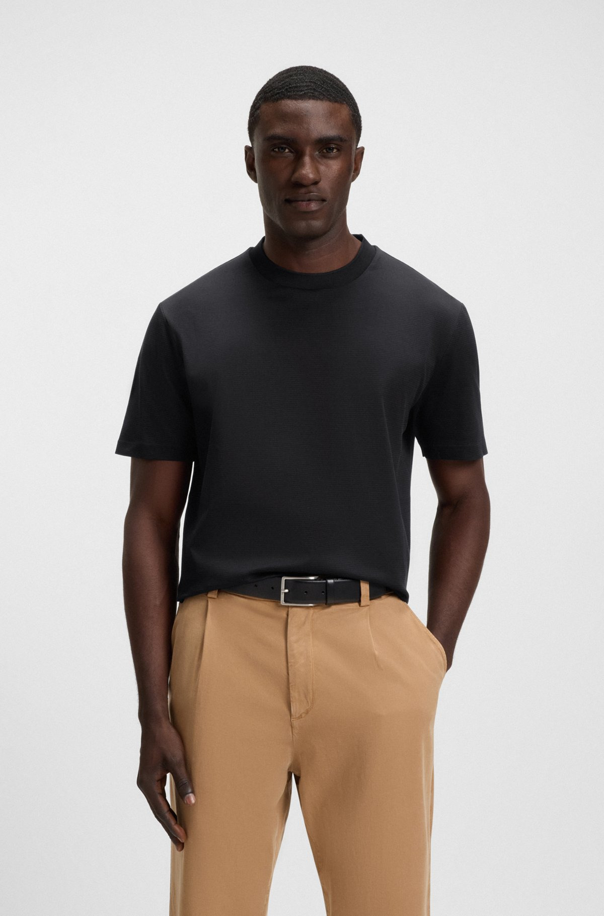 MERCERIZED-COTTON T-SHIRT WITH MICRO PATTERN - 2