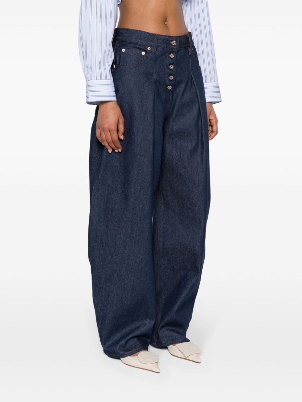 Le De-Nimes Ovalo mid-rise wide-leg jeans - 3