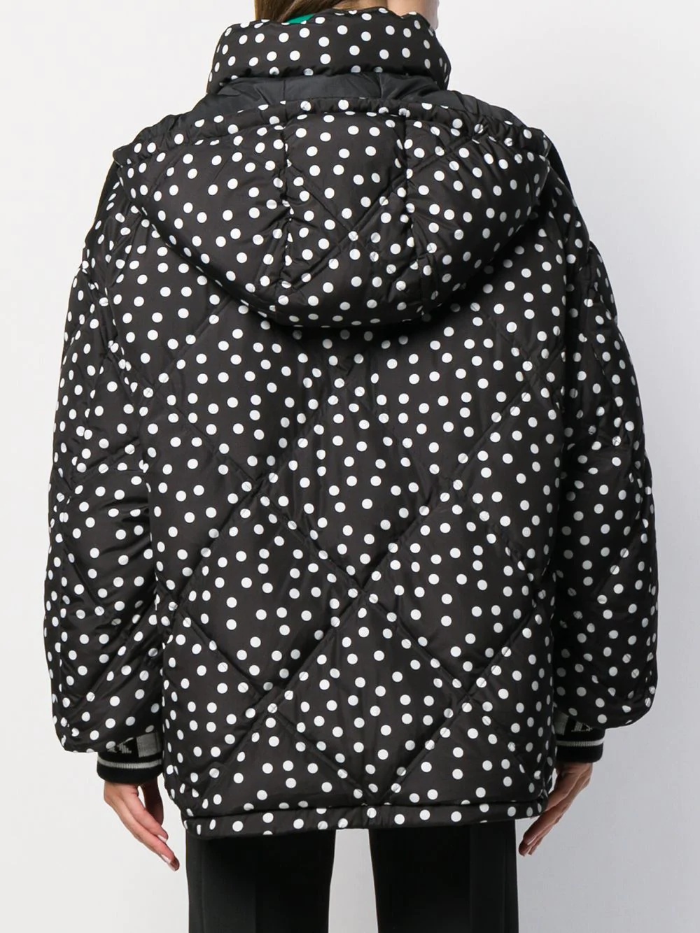 reversible polka dot puffer jacket - 4