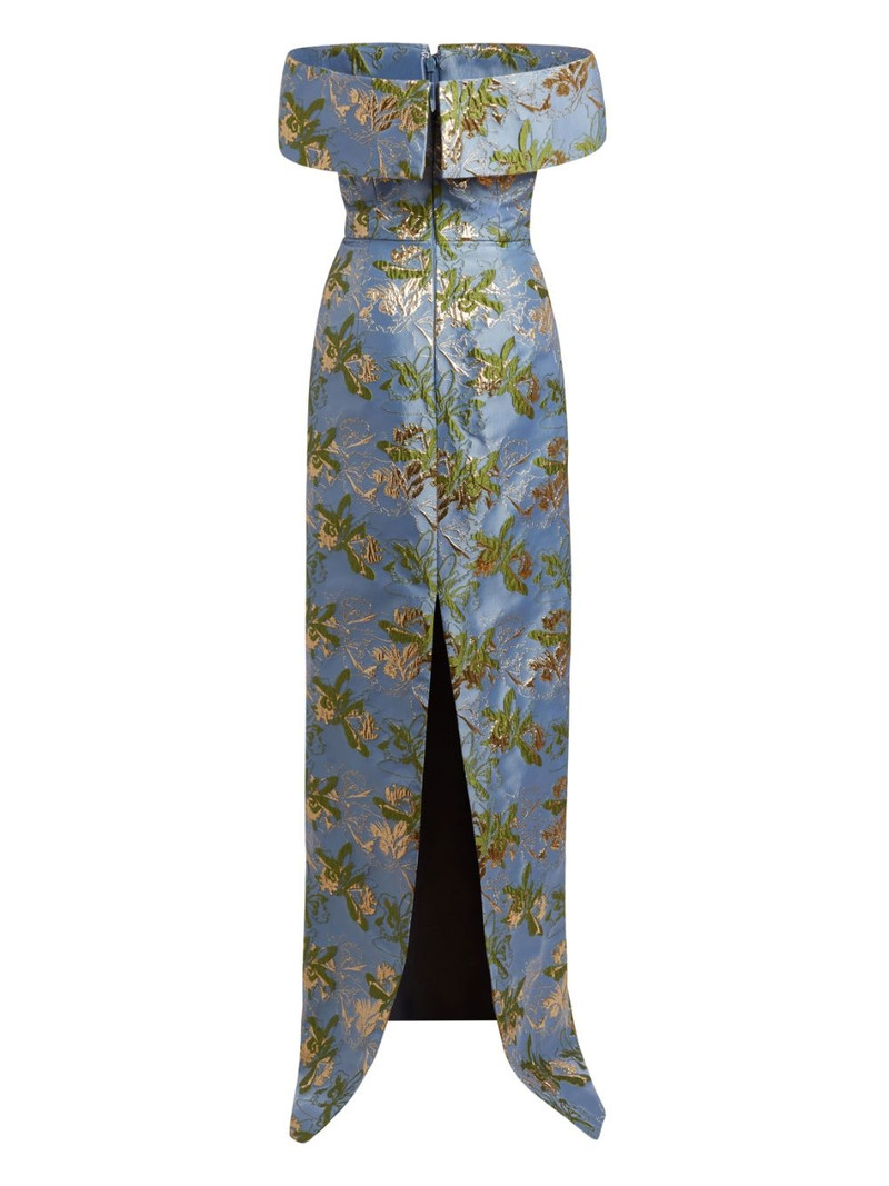 markarian Clover brocade-effect silk dress outlook