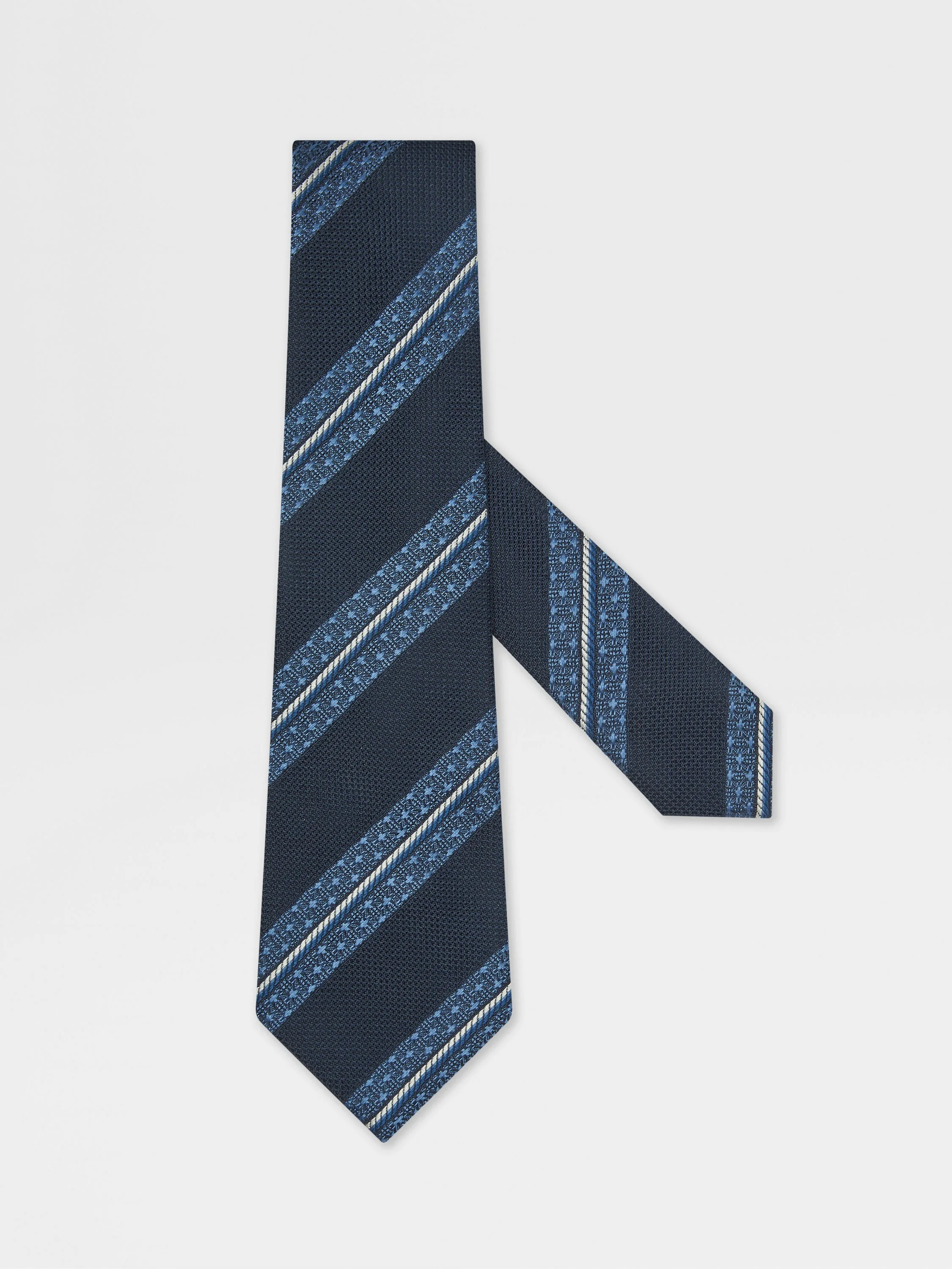 DARK BLUE SILK TIE - 1