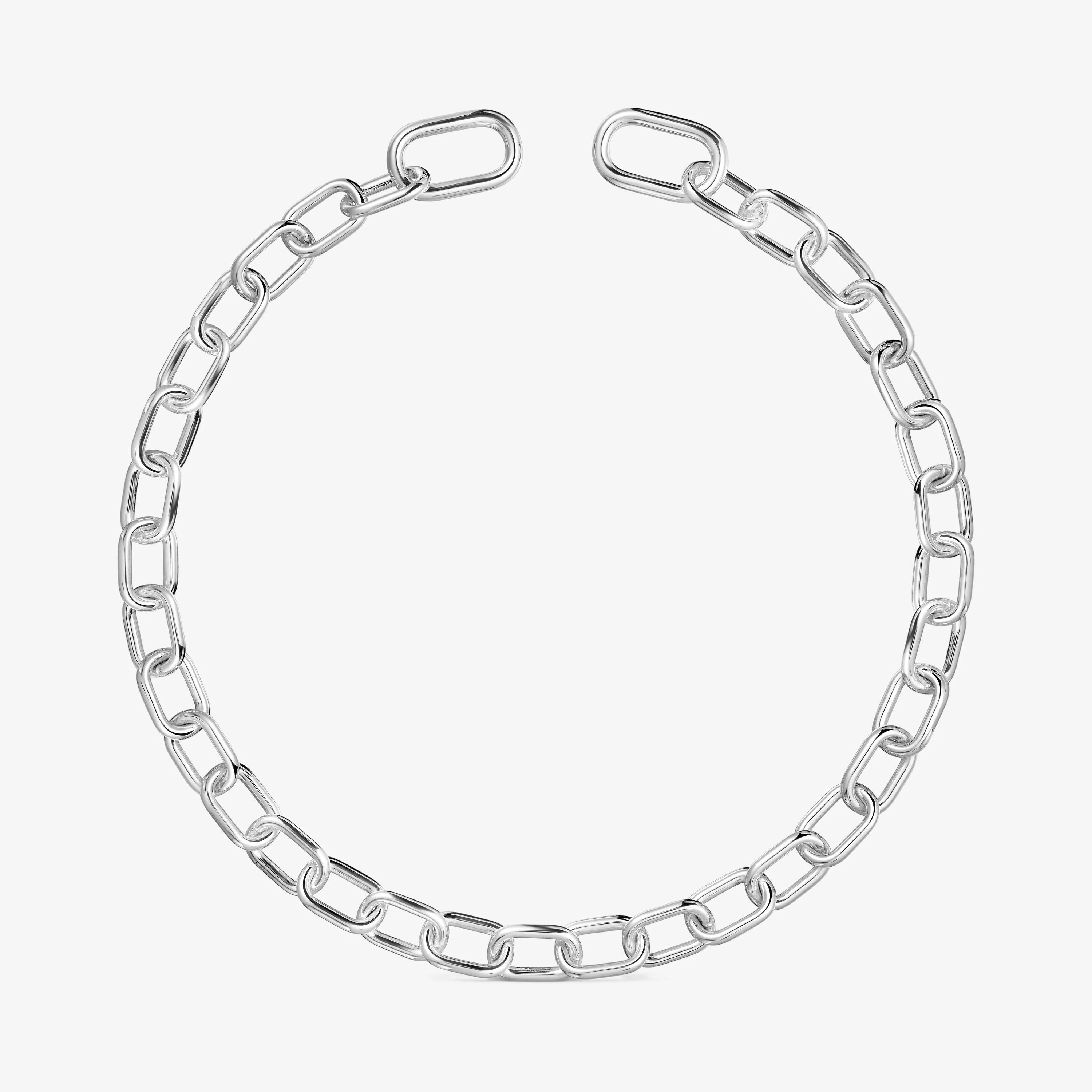 Hold Oval silver XXL short Necklace - 1