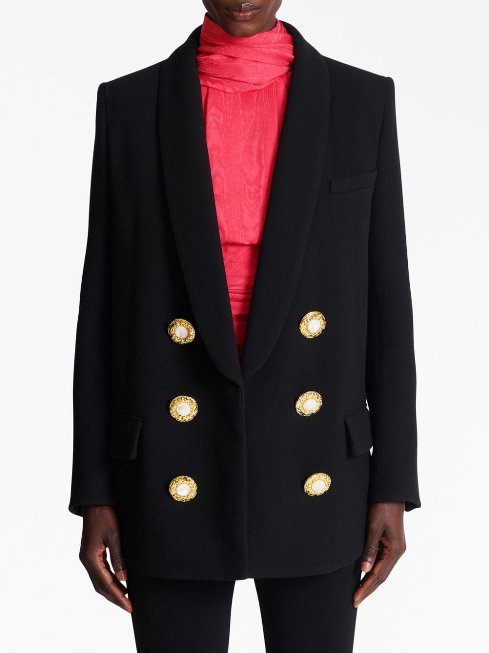 button-fastening double-breasted jacket - 5