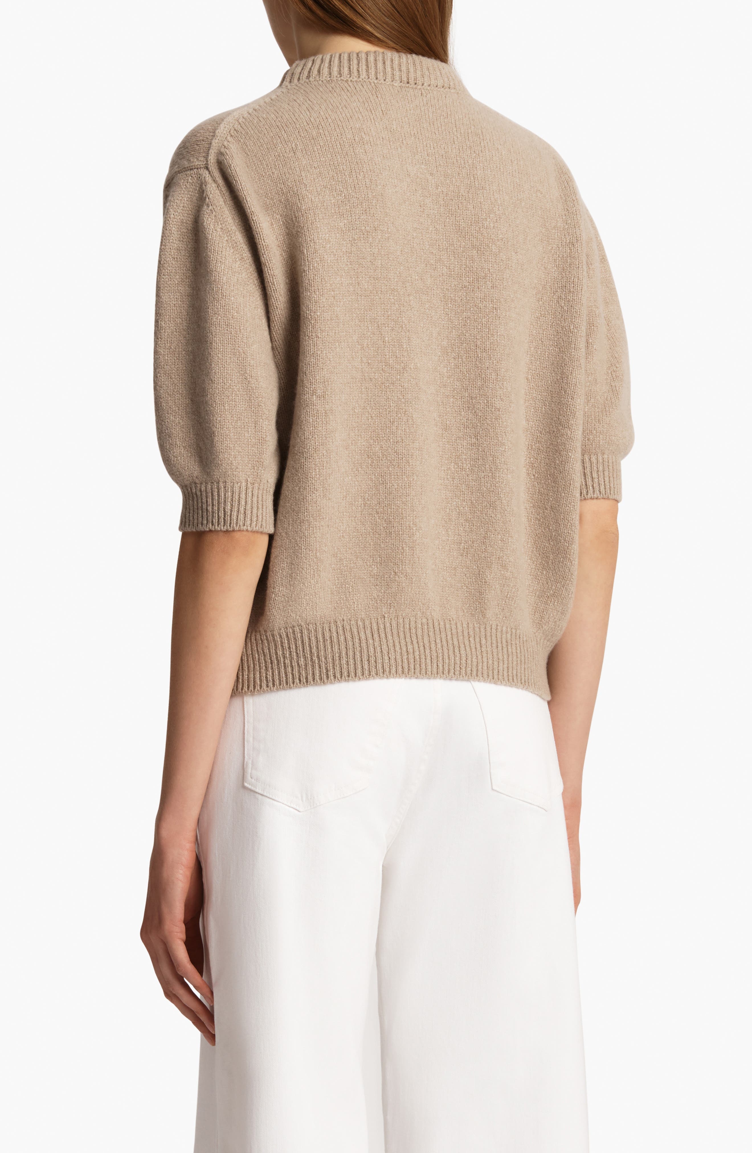 Khaite Davin Short Sleeve Cashmere Sweater in Putty at Nordstrom - 2