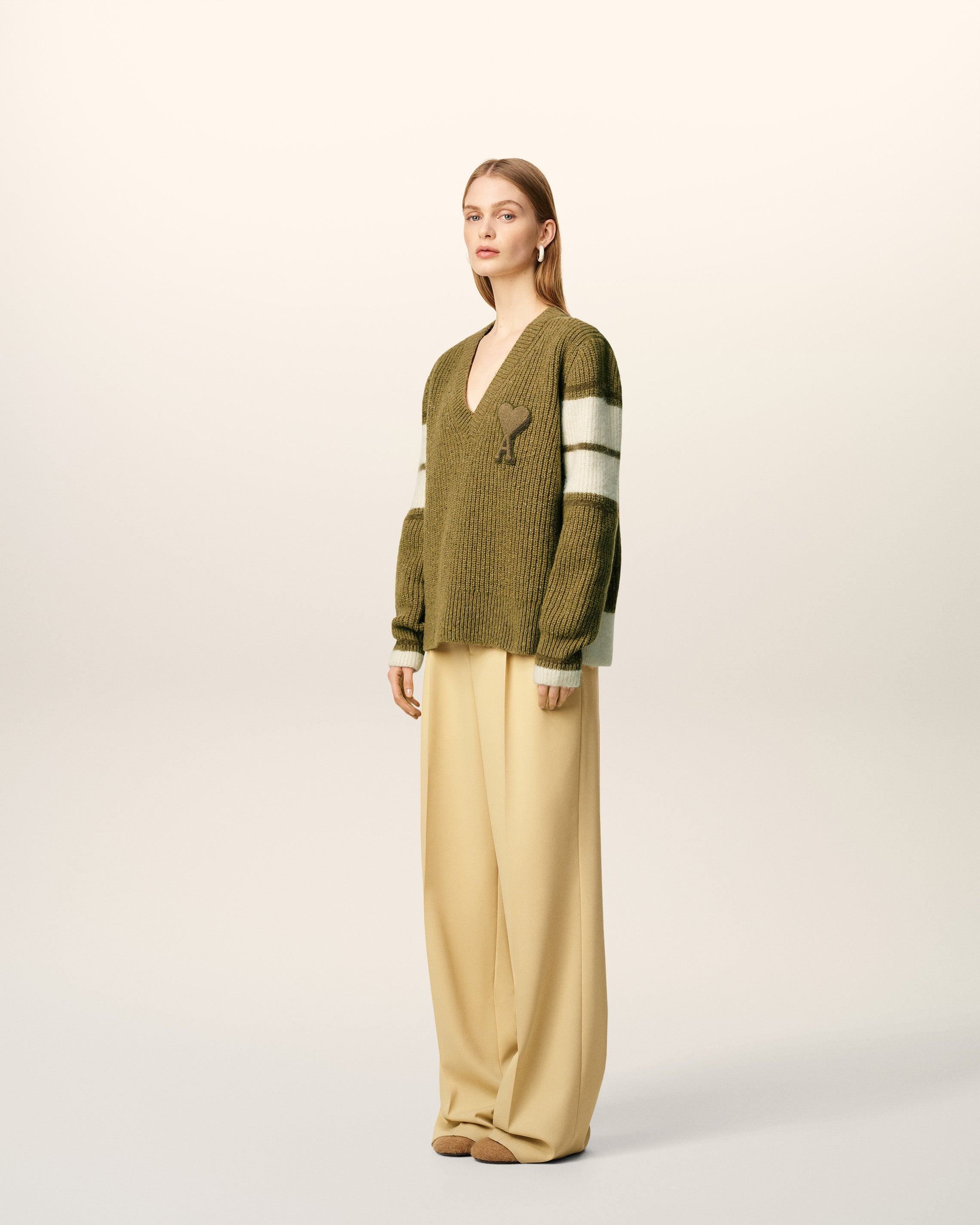GREEN WOOL COLLEGE SWEATER - 6