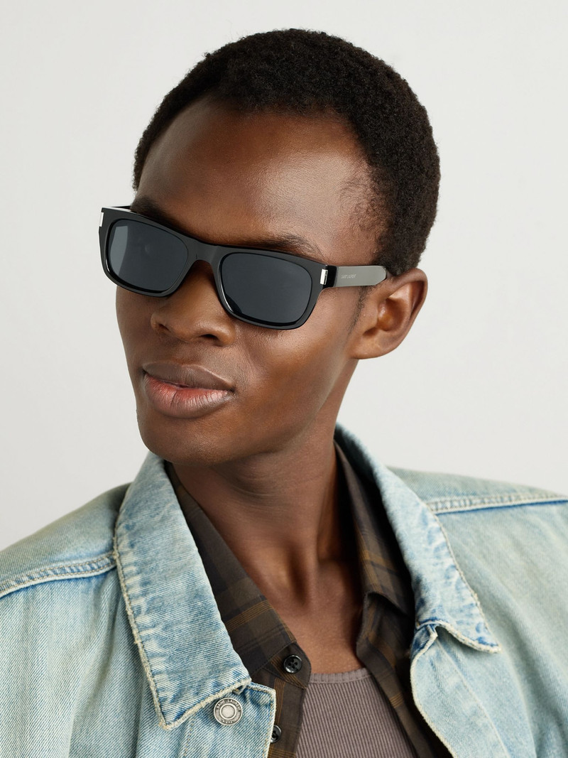 SAINT LAURENT Square-Frame Acetate Sunglasses Black outlook