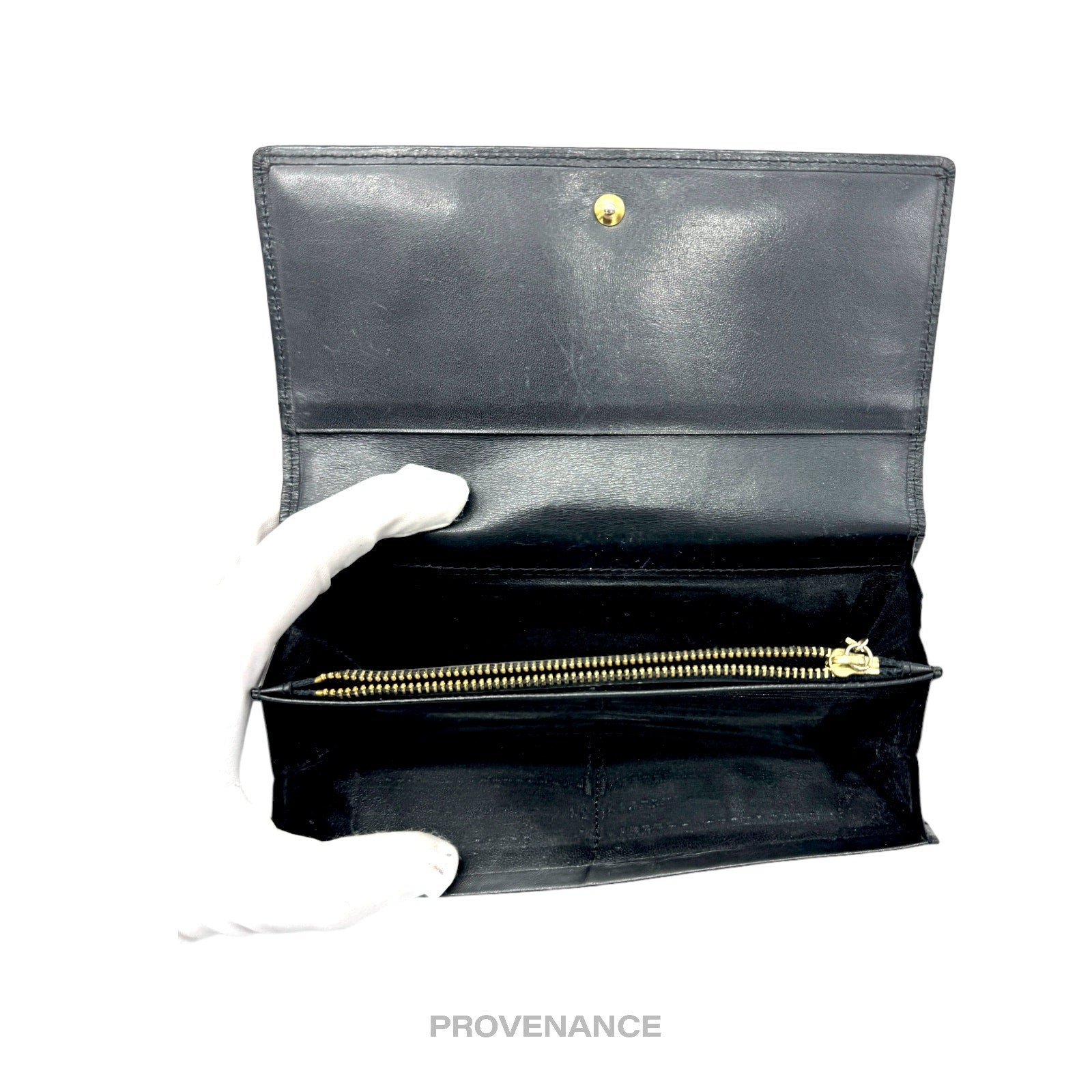 Givenchy Logo Snap Long Wallet - Black Leather - 8