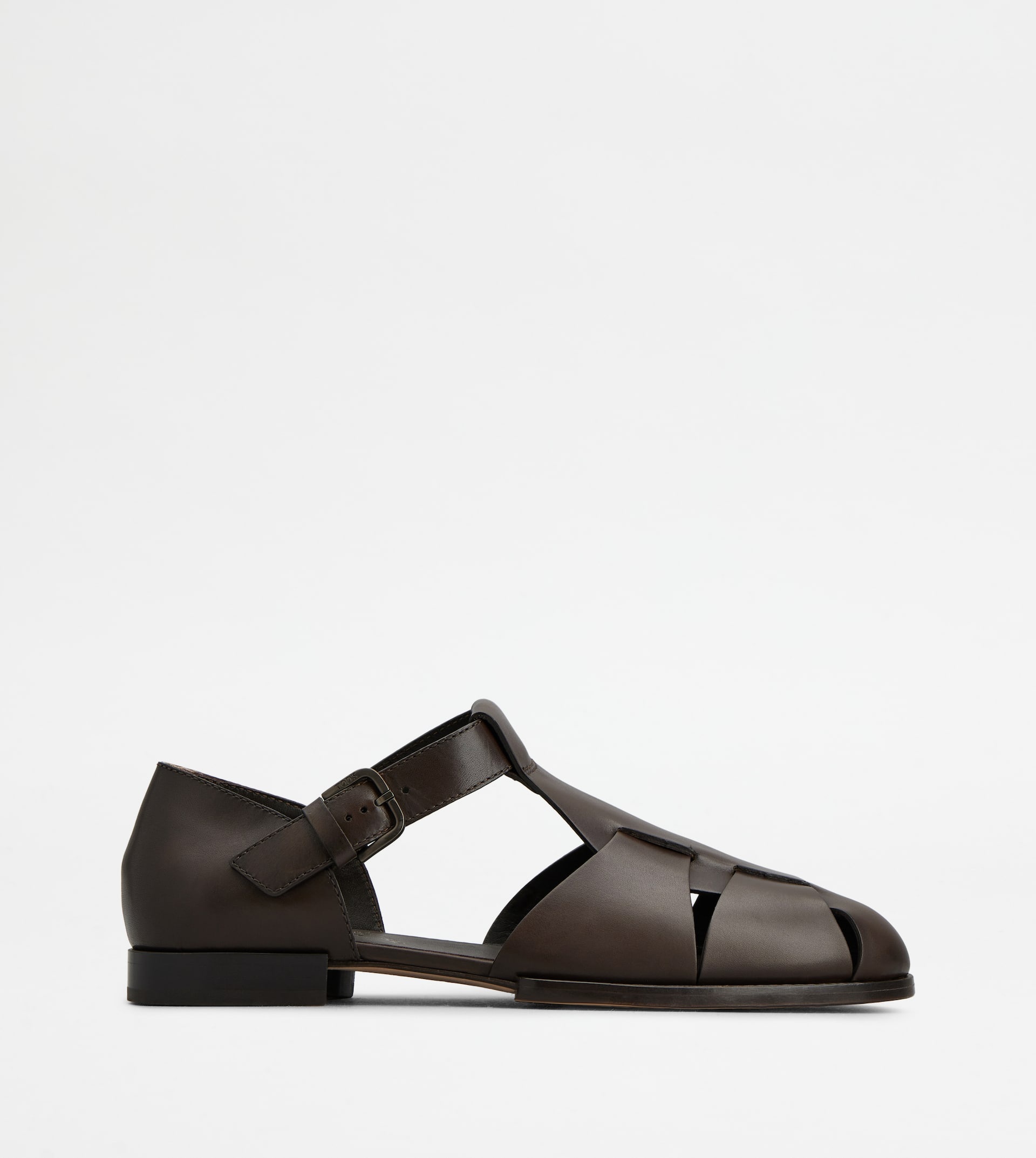SANDALS IN LEATHER - BROWN - 1
