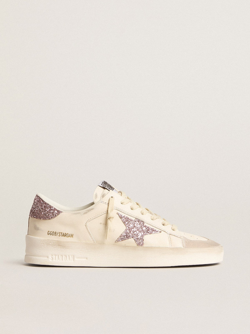 Stardan in nappa and suede with pink glitter star and heel tab - 1