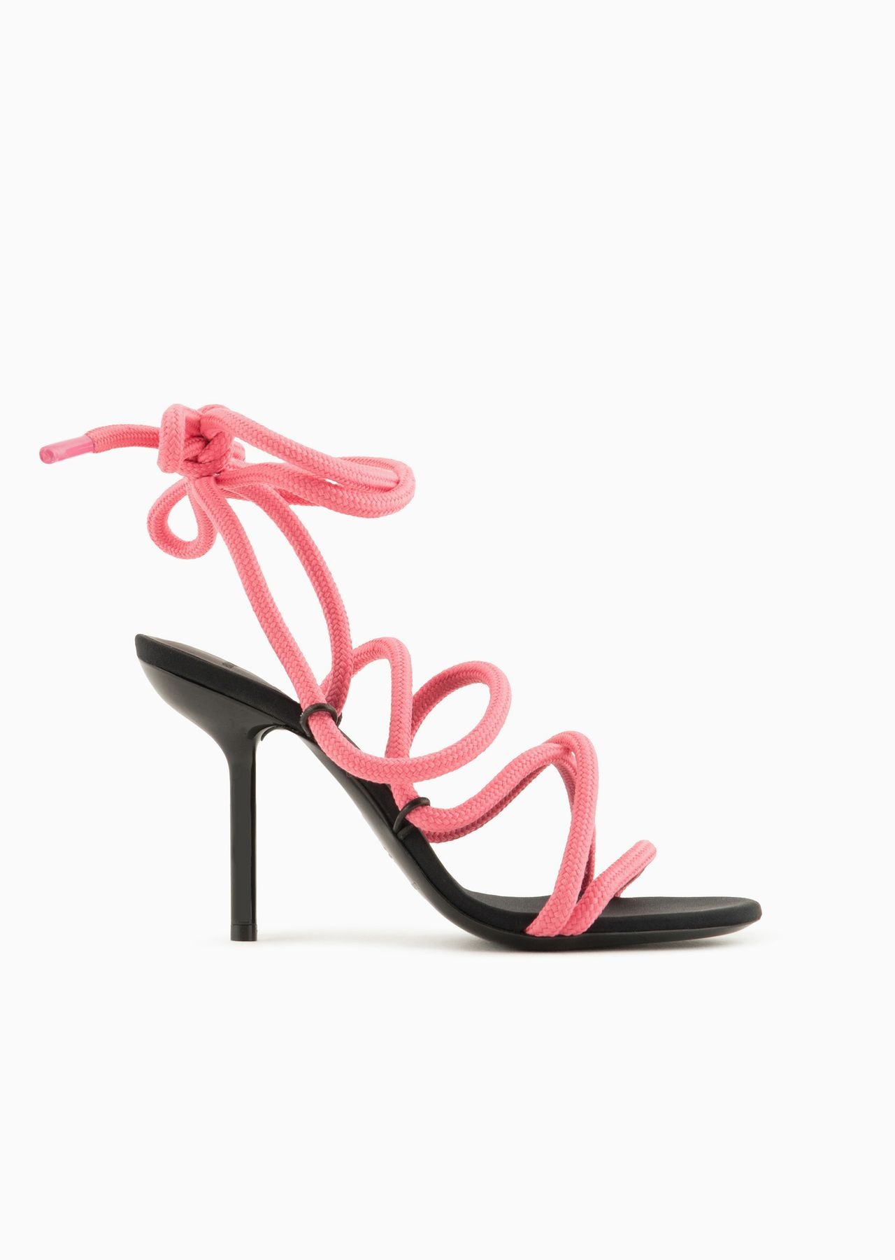 Emporio Armani Sustainability Values Capsule Collection stiletto-heeled sandals with recycled fabric - 1