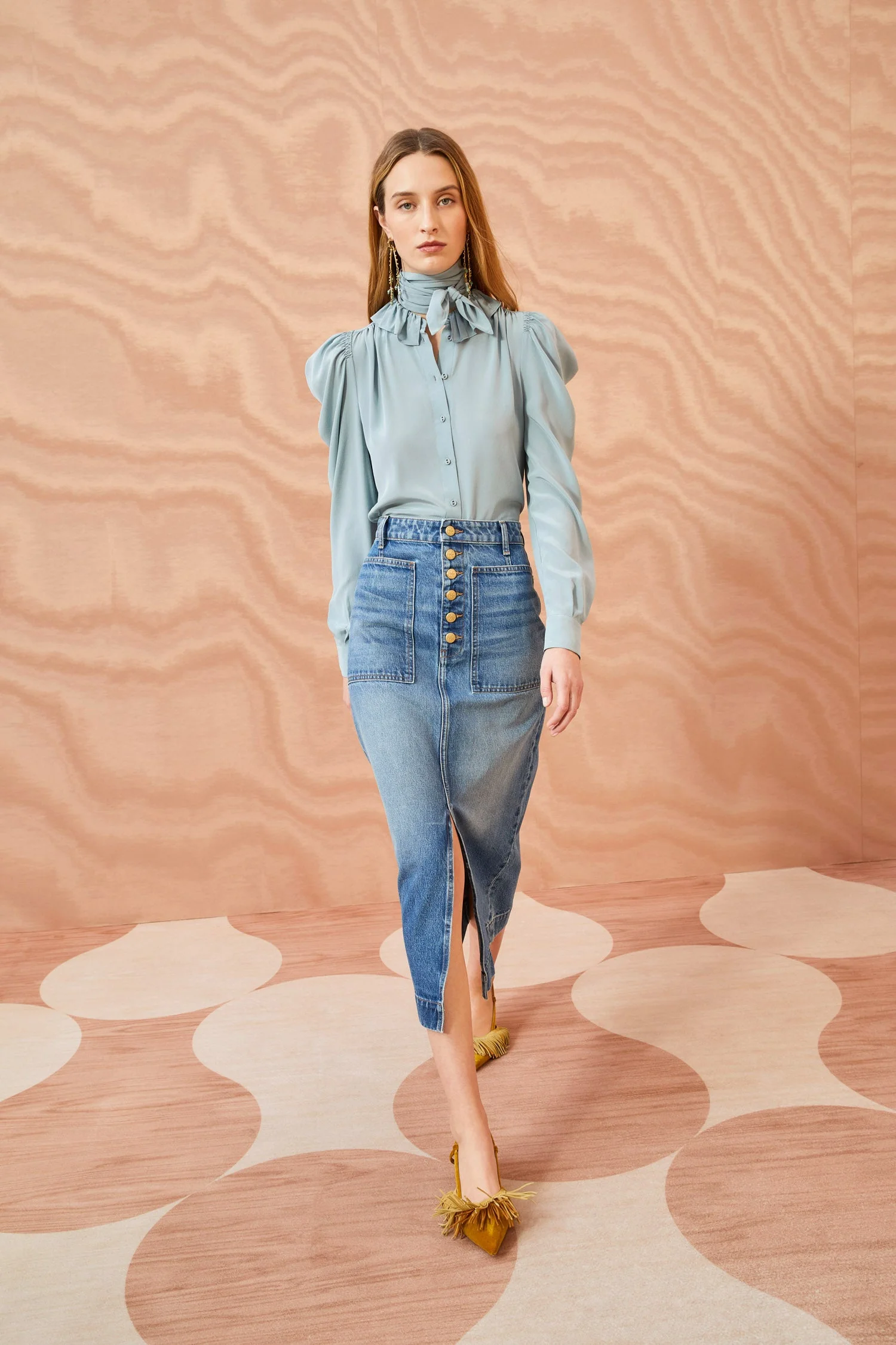 The Bea denim midi 스커트 - 1