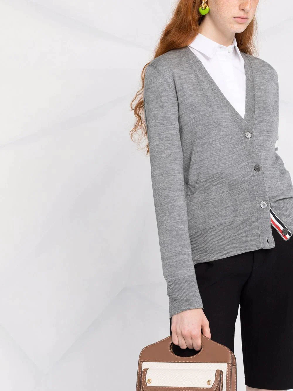 Relaxed Fit V Neck Cardigan - 5