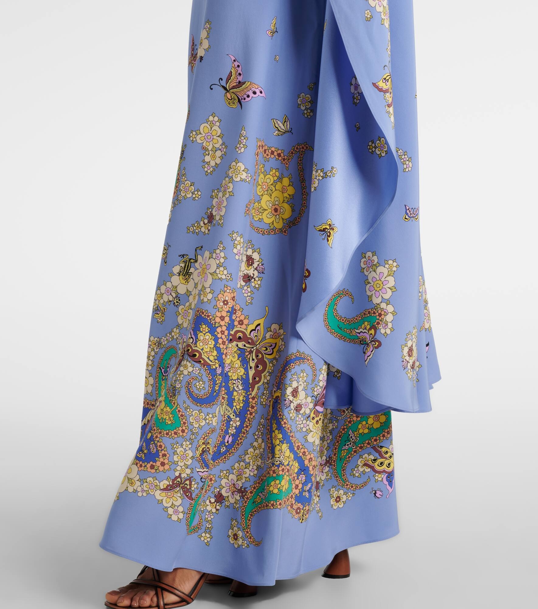 Floral paisley silk gown - 5