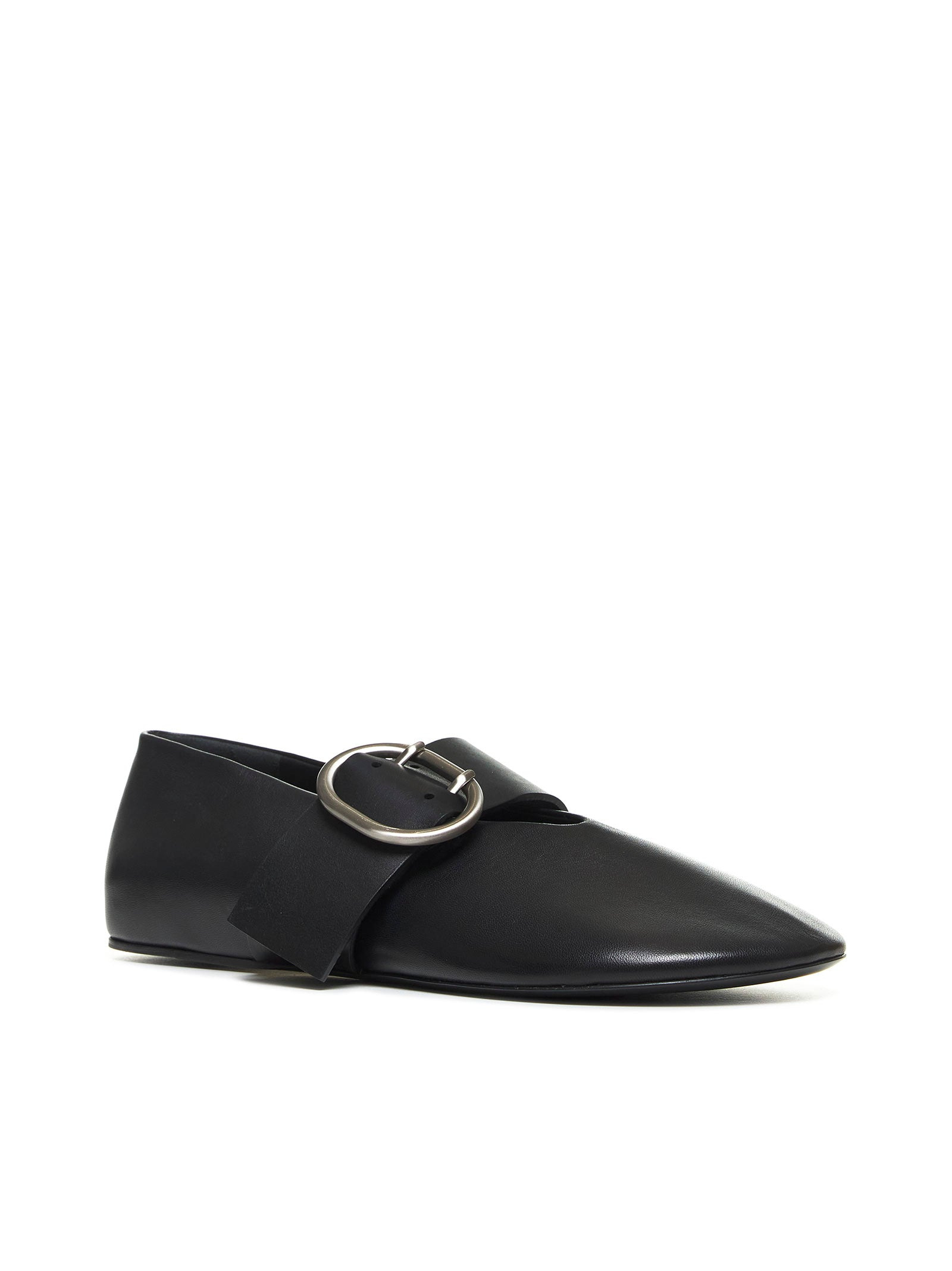 Black nappa leather ballet flats - 2