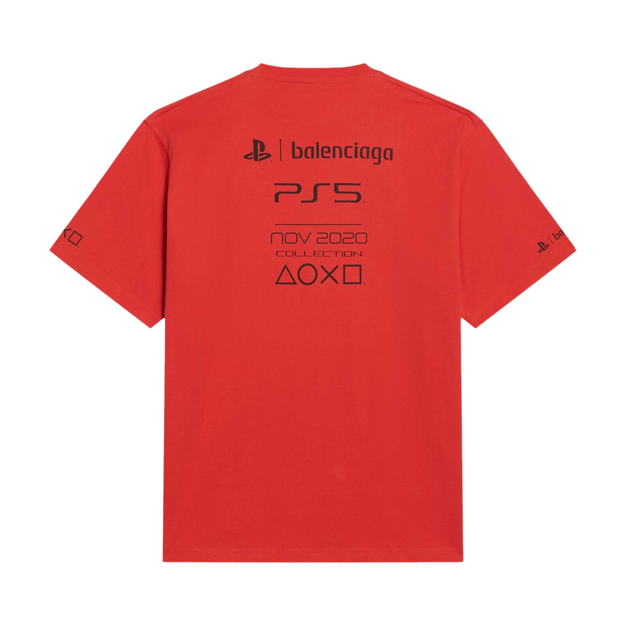 Balenciaga Playstation Boxy Tee 'Vermillon/Black' - 2