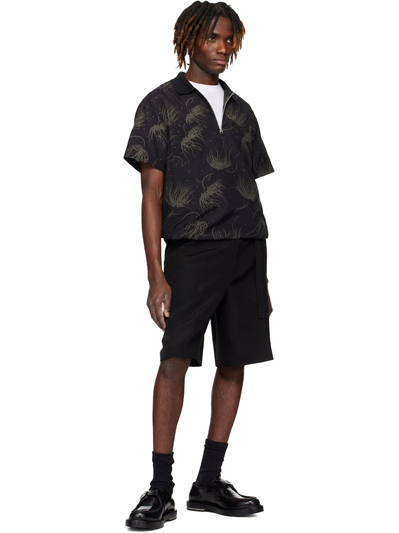 sacai Black Dot Flower Print Polo outlook