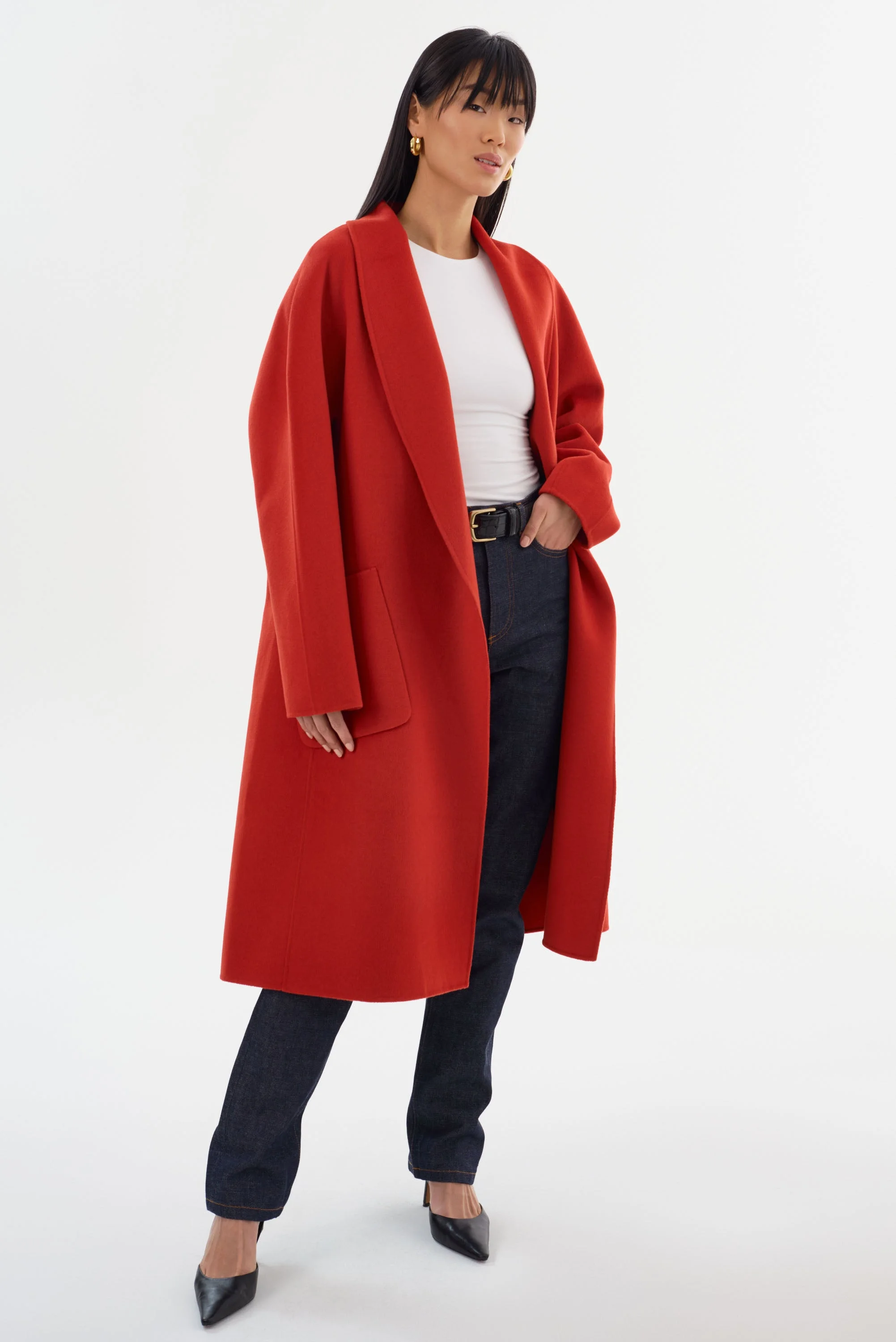 THARA | Shawl Collar Wool Coat - 1