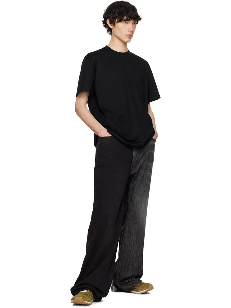 Wooyoungmi Black Mother of Pearl Back Logo T-shirt outlook