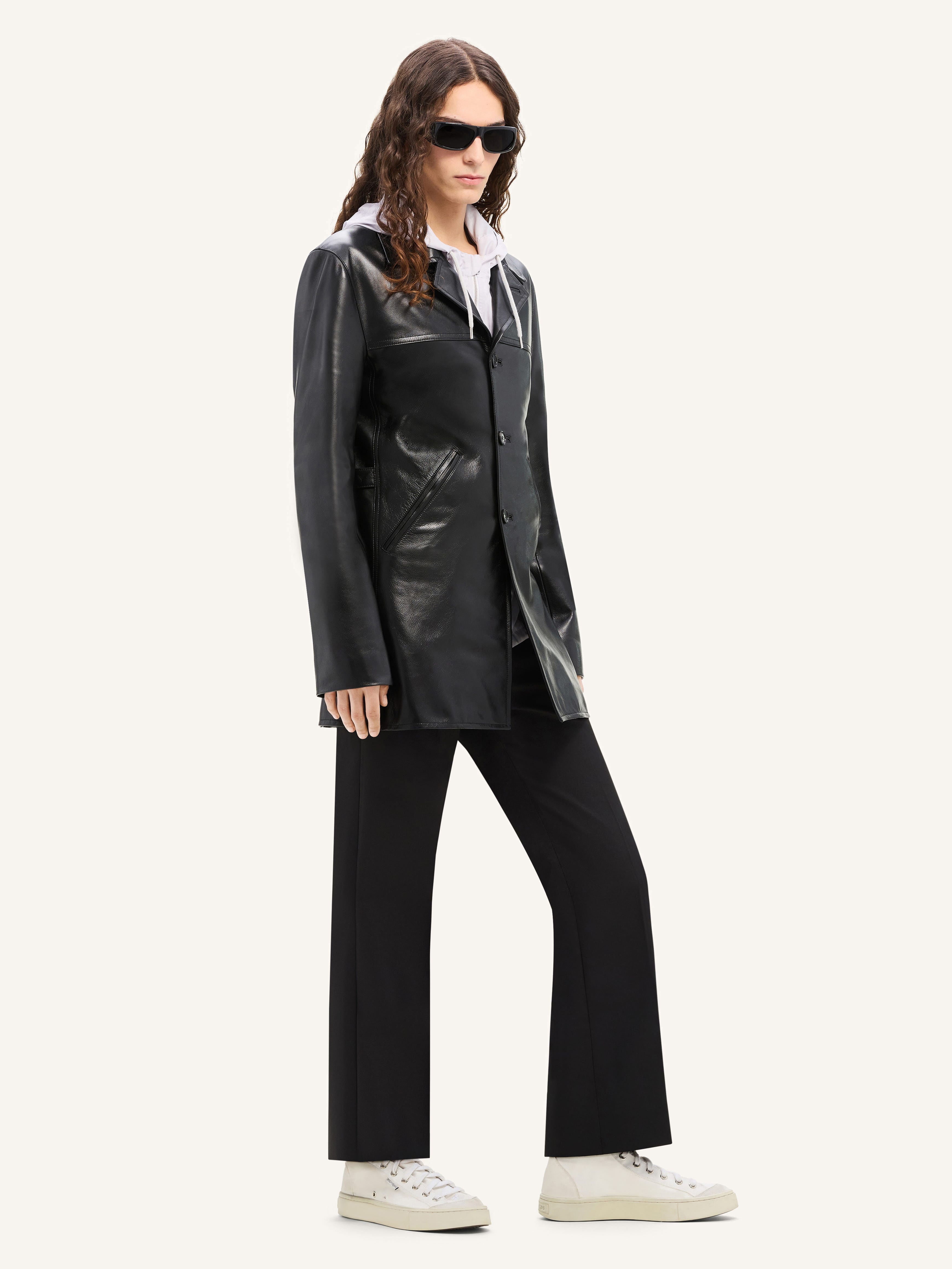 TAILORED LEATHER COAT - 4