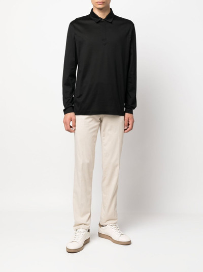 Canali long-sleeved cotton polo shirt outlook