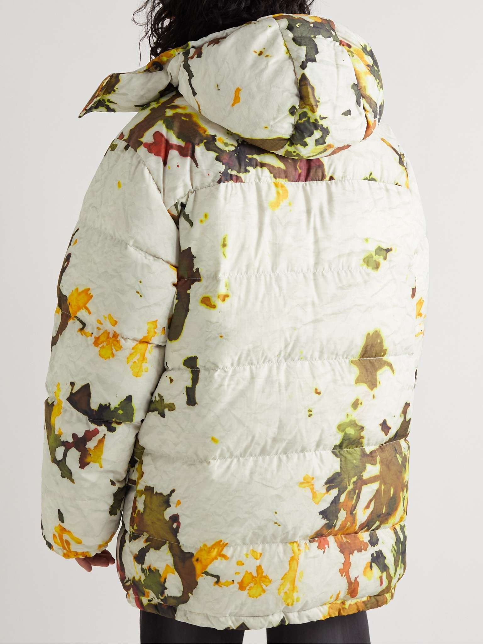 Dries Van Noten Quilted Printed Nylon-Ripstop Hooded Down