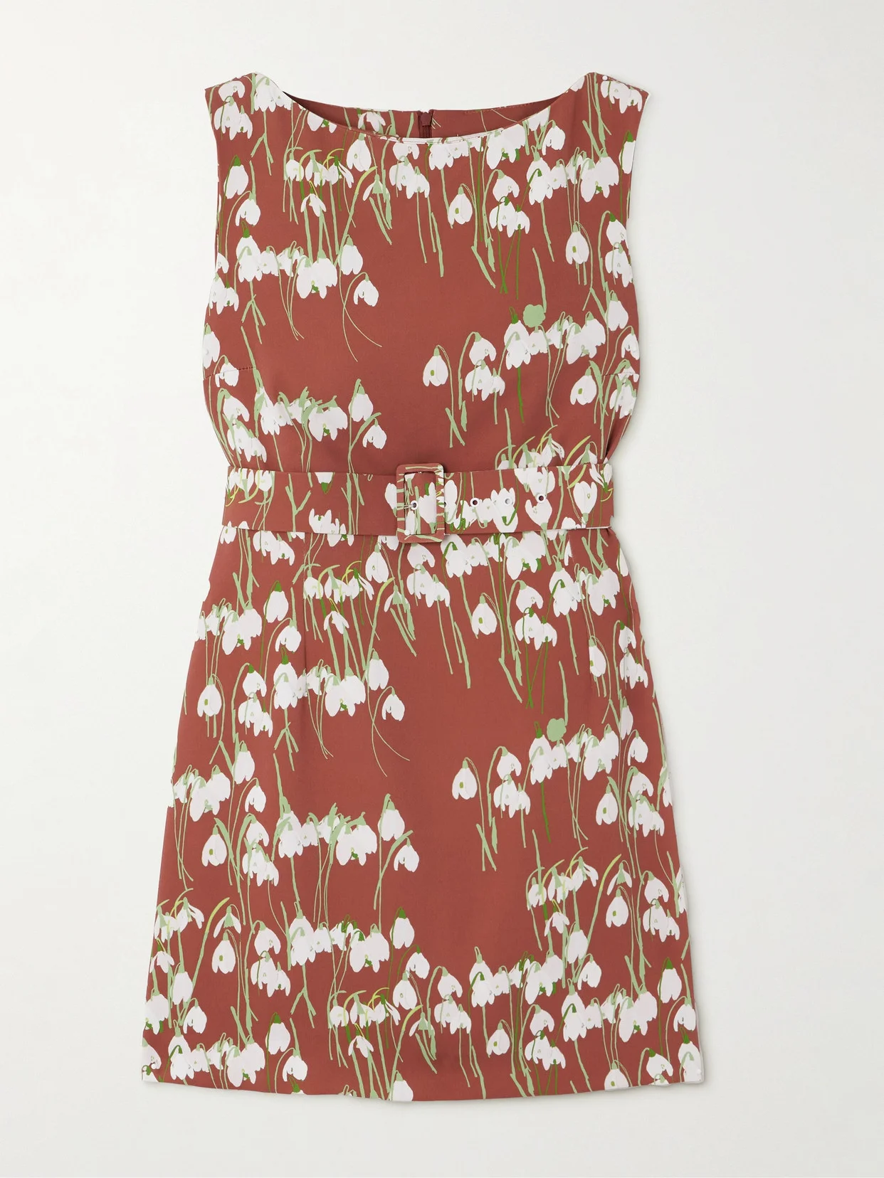 Lucille Belted Floral-print Crepe Mini Dress - 1