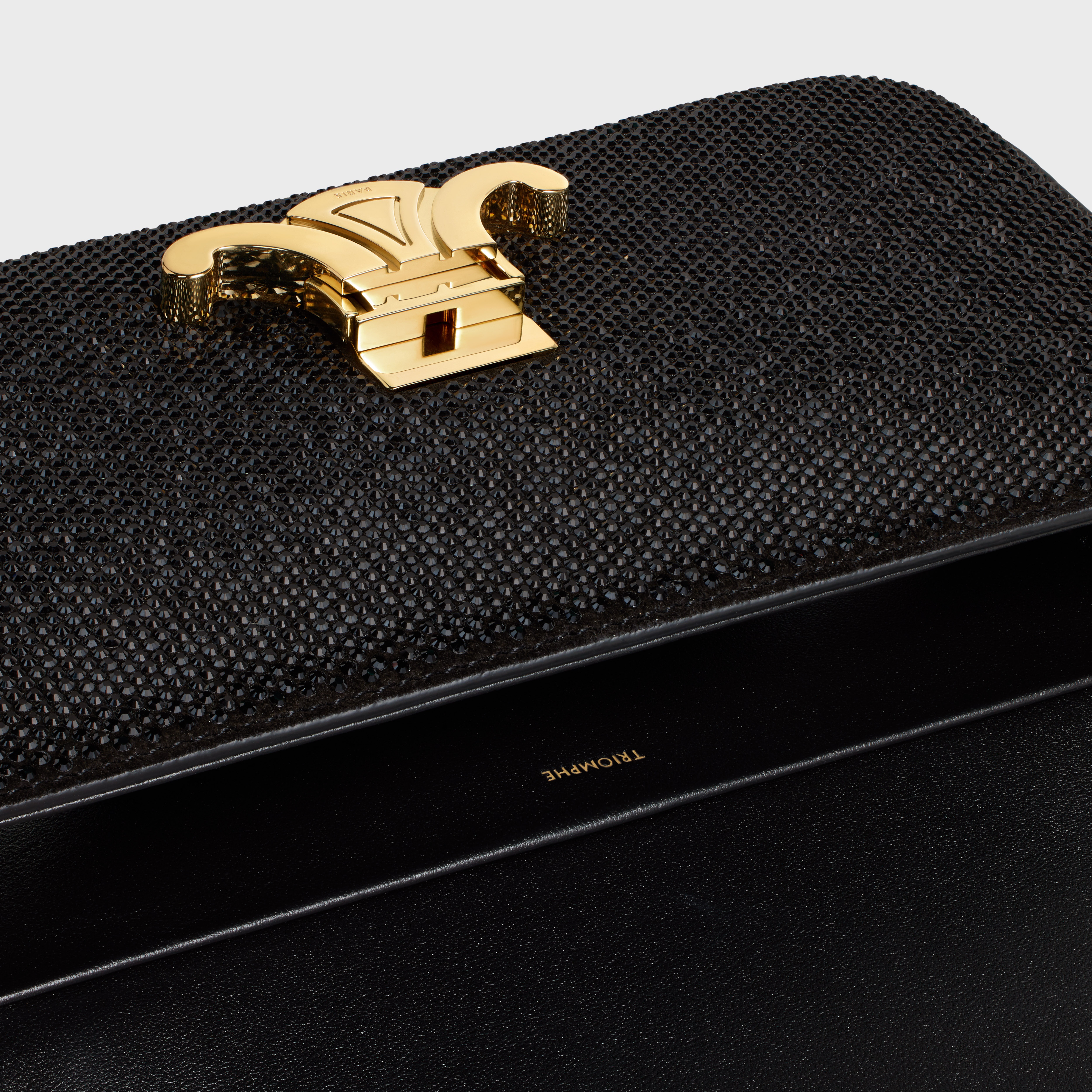 CHAIN SHOULDER BAG CLAUDE in SUEDE CALFSKIN WITH STRASS - 4