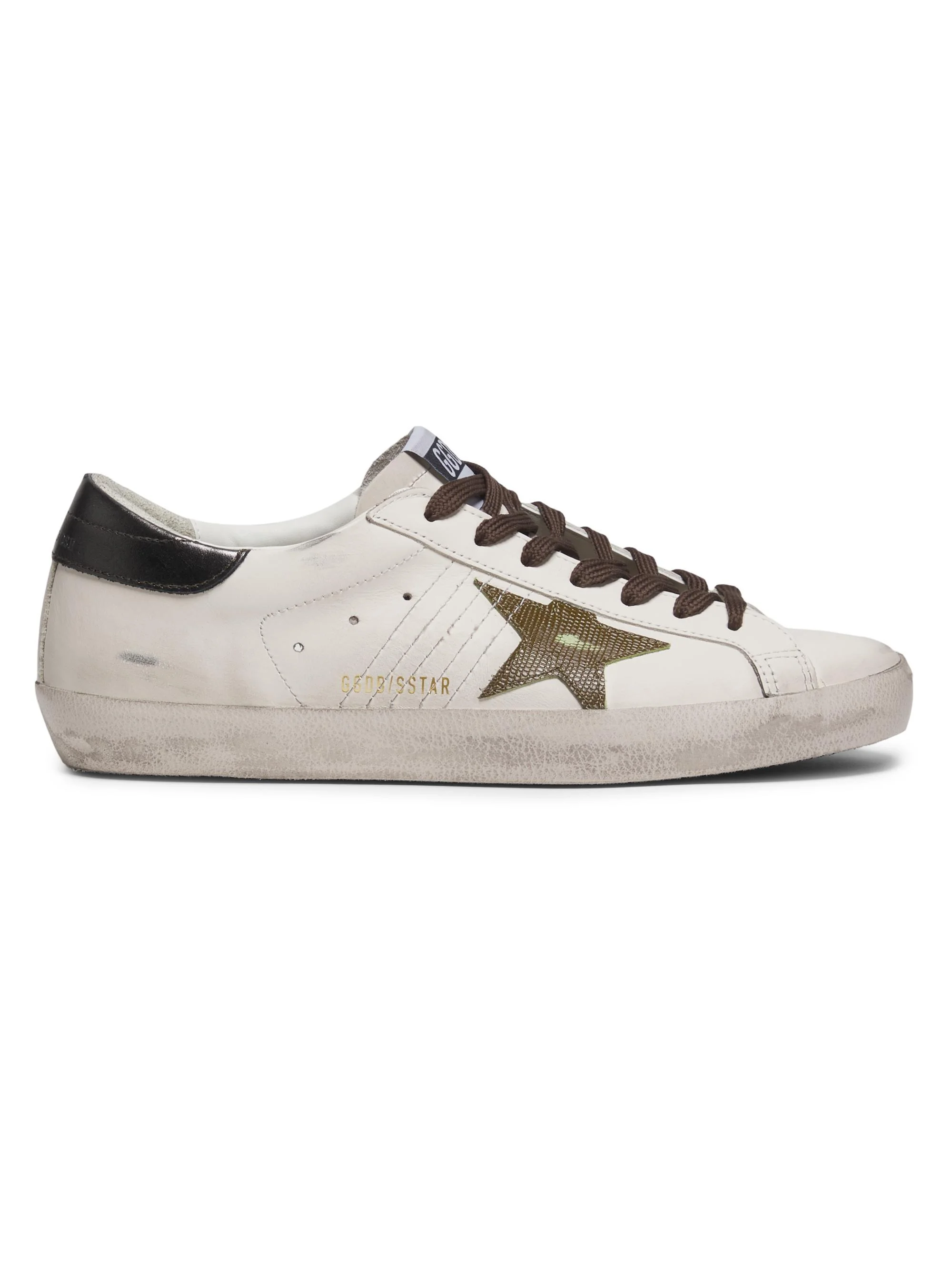 Super-Star Distressed Leather Sneakers White - 1