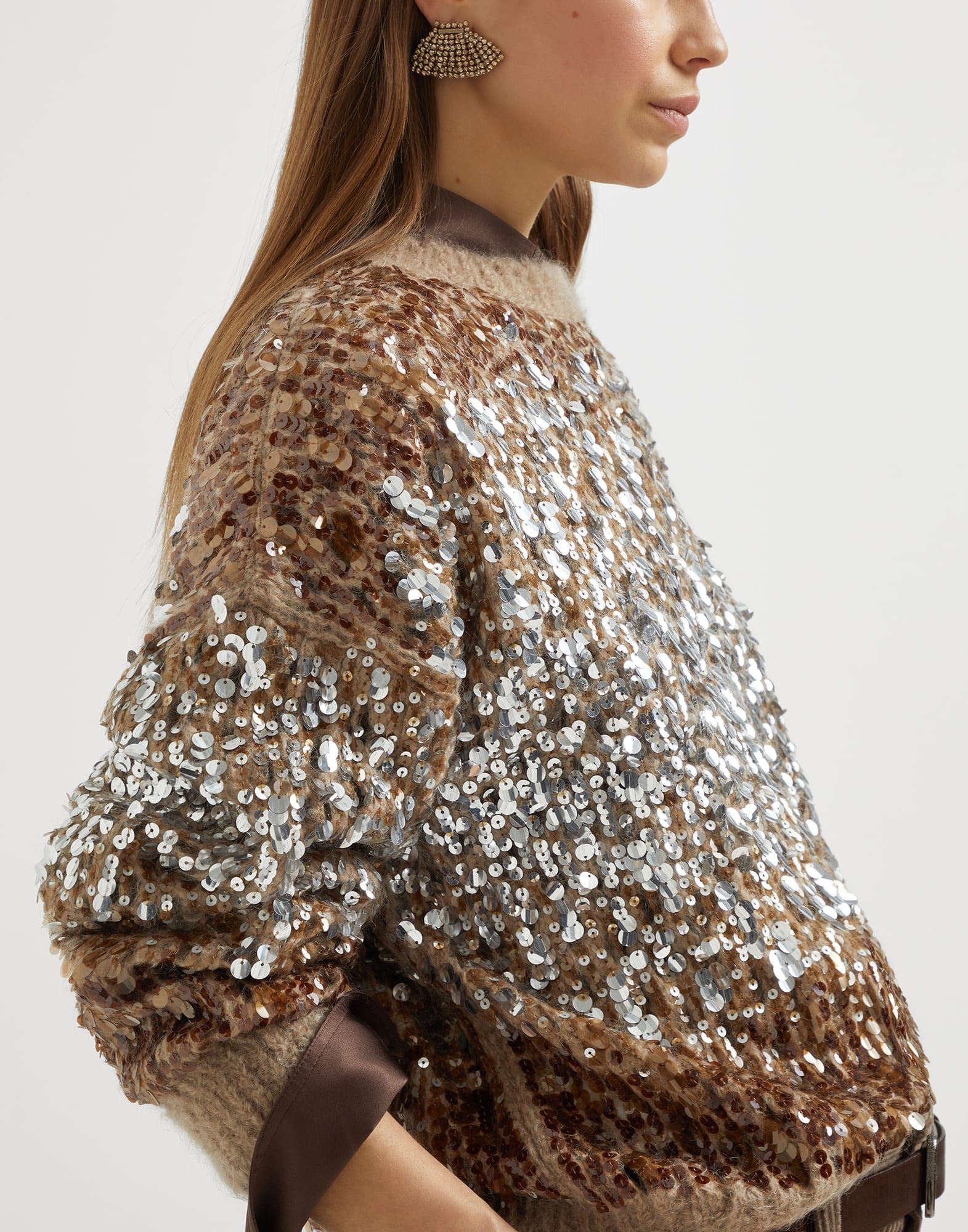 Dazzling dégradé embroidery sweater in mohair and wool - 3