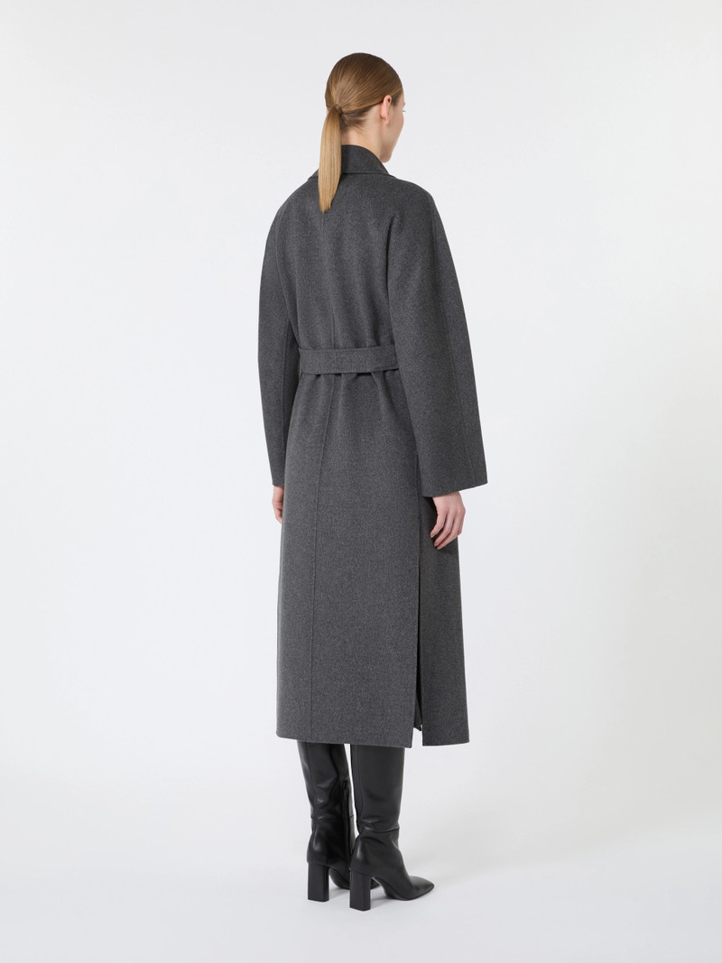PEONIE Long double wool coat - DARK GREY 4