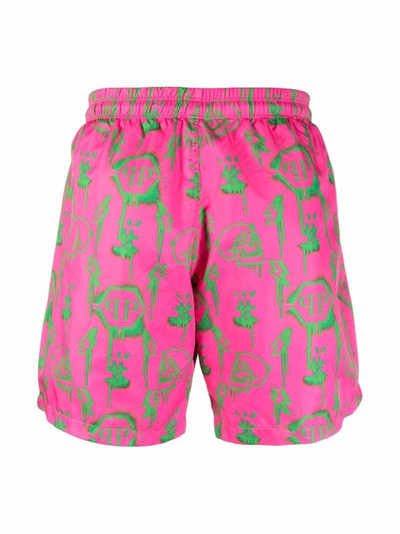 PHILIPP PLEIN monogram-print swimming trunks outlook