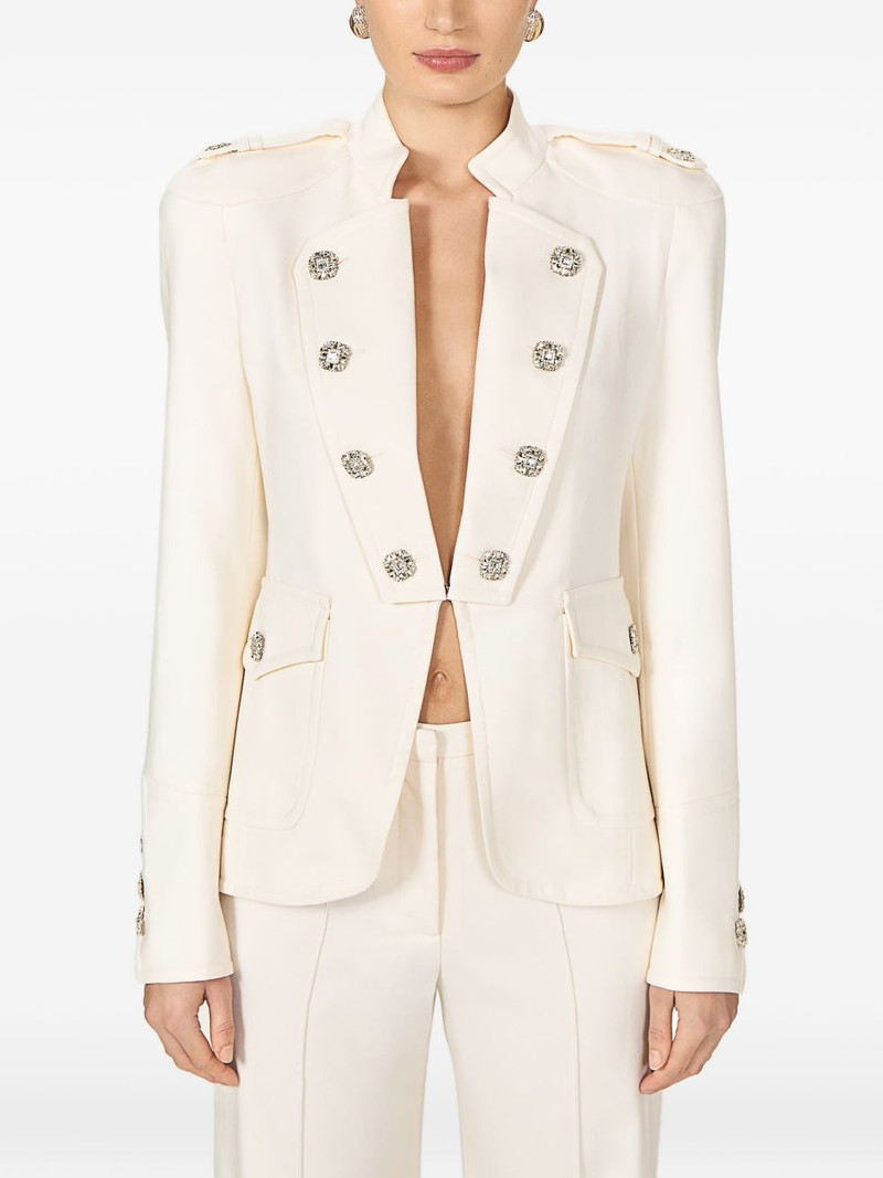 Elen crystal-button epaulettes blazer 4