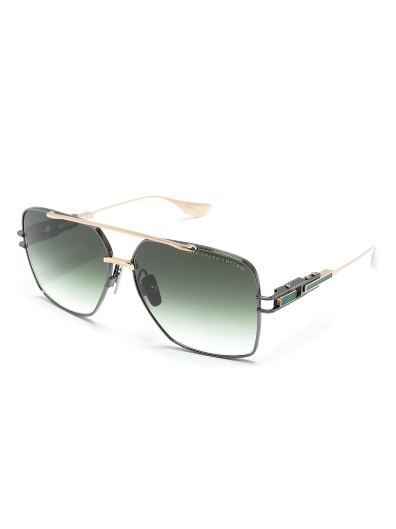 DITA logo-print square-frame sunglasses outlook