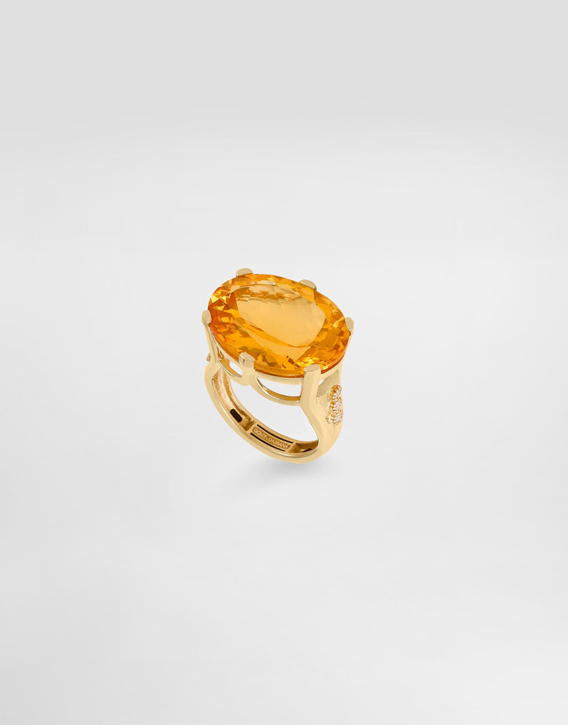 Dolce & Gabbana Anna ring in 18-carat yellow gold with citrine and diamonds outlook