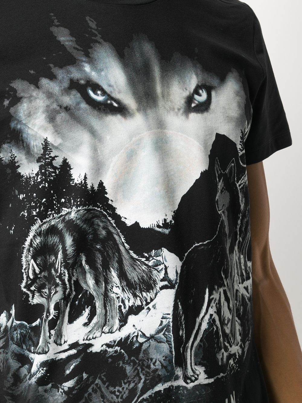 Wolf-print crew-neck T-shirt - 5