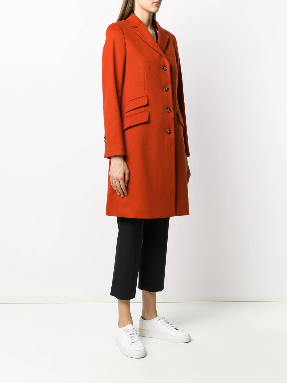 long-sleeved buttoned up coat - 3