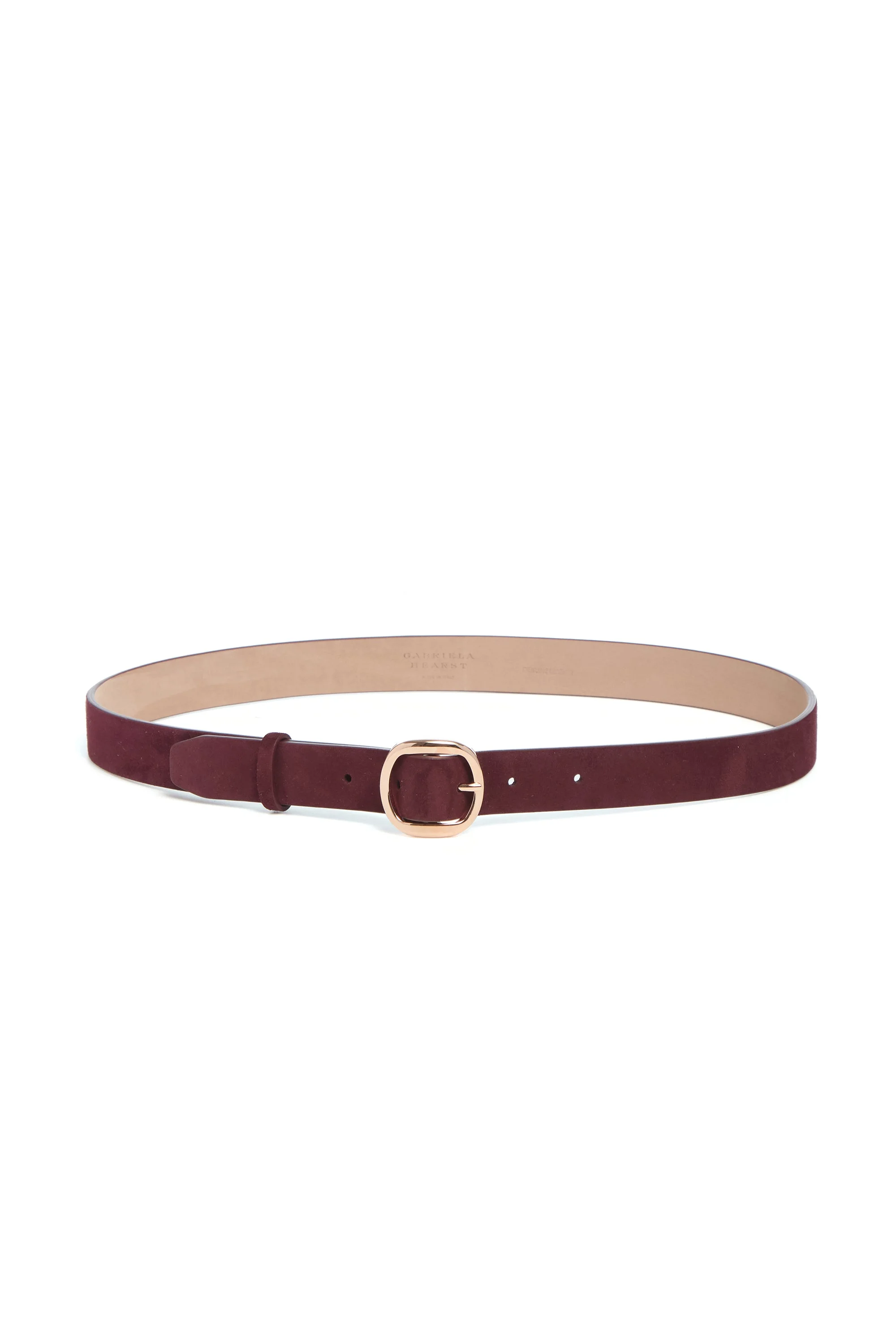 Thin Elster Belt in Bordeaux Suede - 1