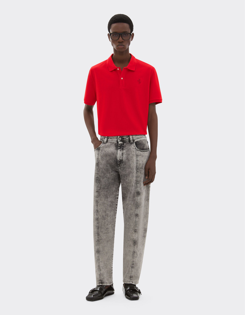 Ferrari Organic cotton piqué polo shirt with Prancing Horse outlook