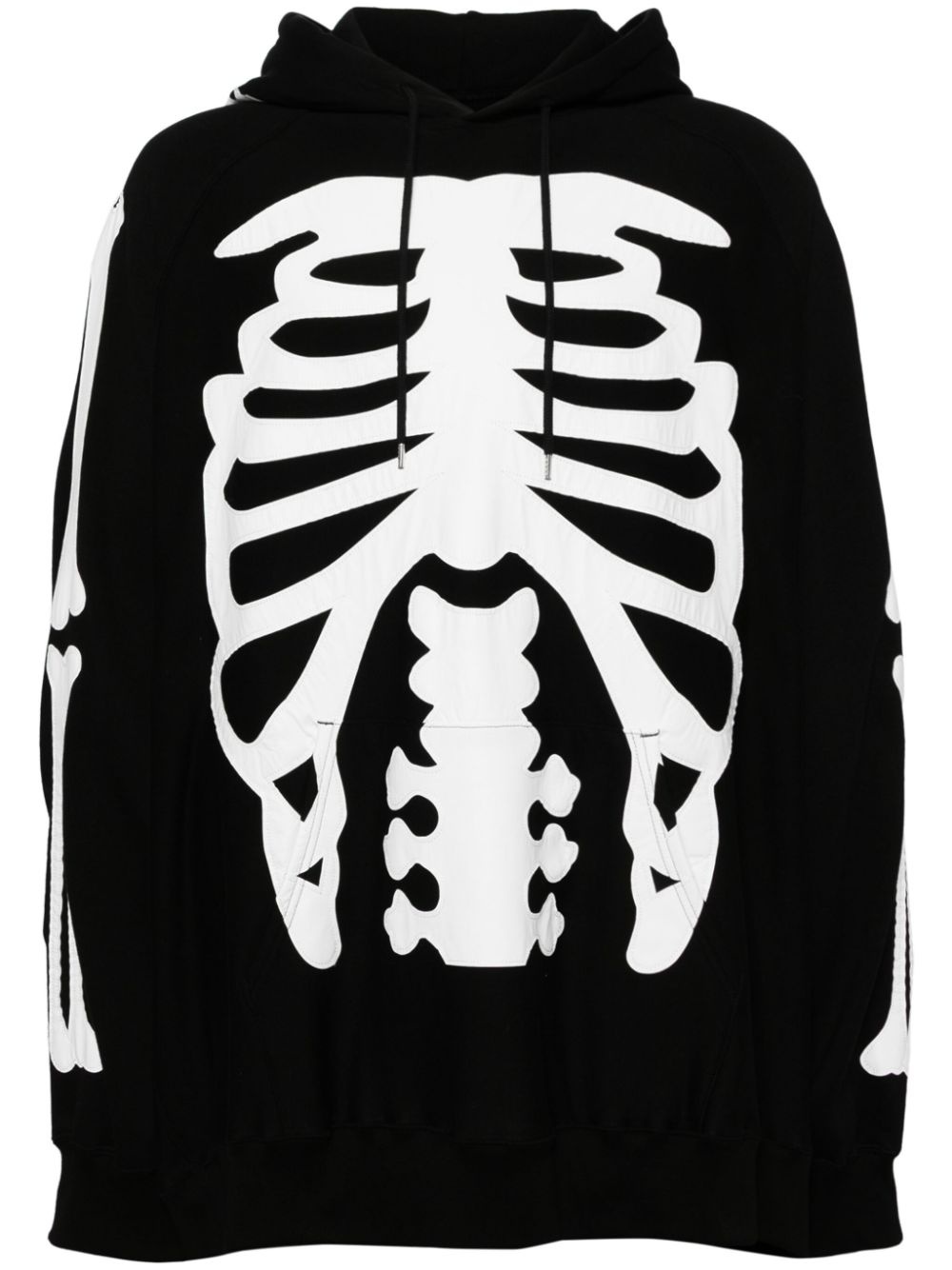 bone patch two-tone hoodie - 1