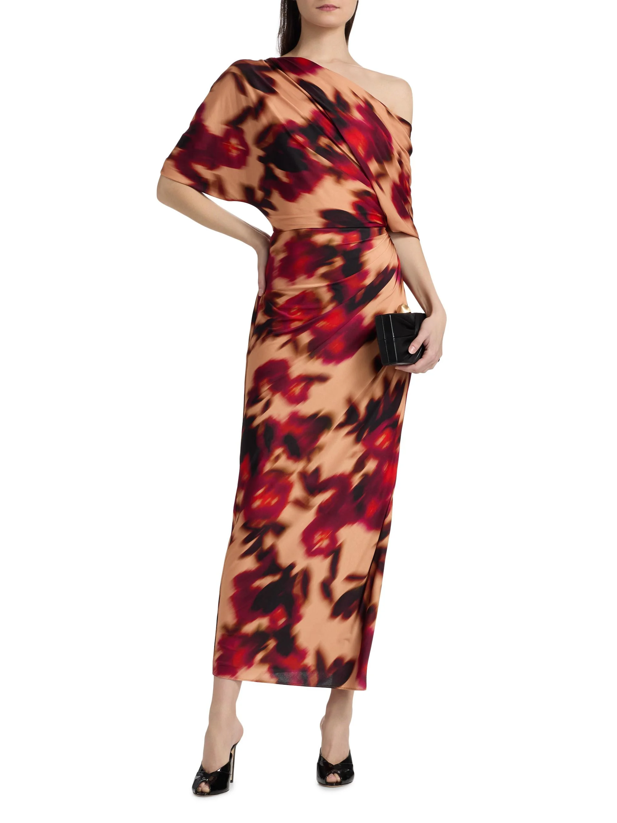 Women's Blurred Floral Jersey Dress