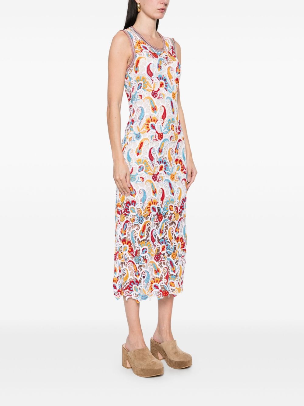 floral-lace midi dress - 3