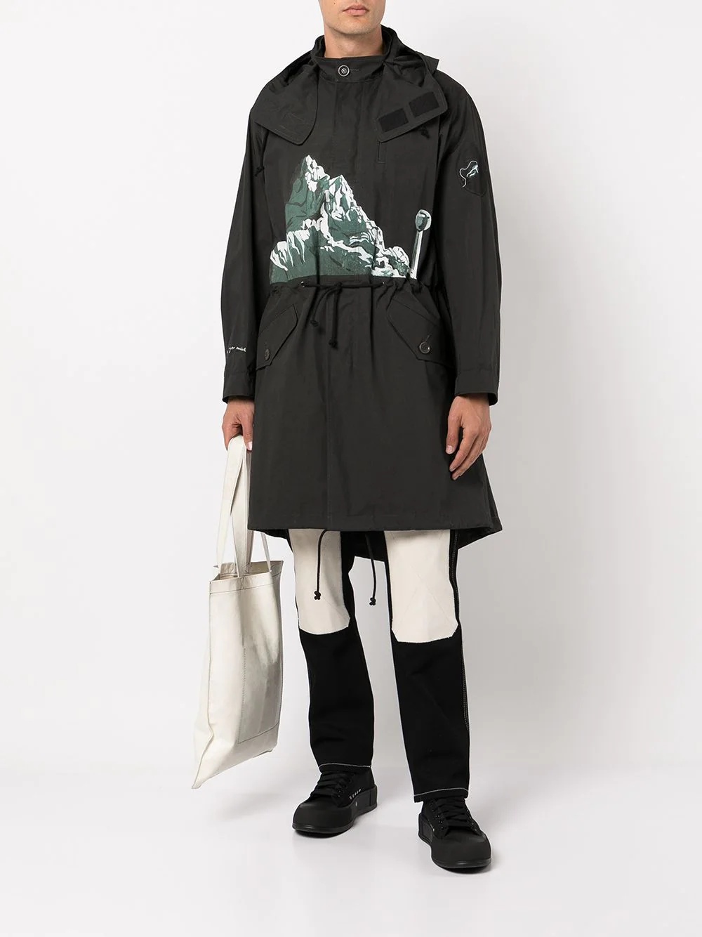 graphic-print cotton parka - 2