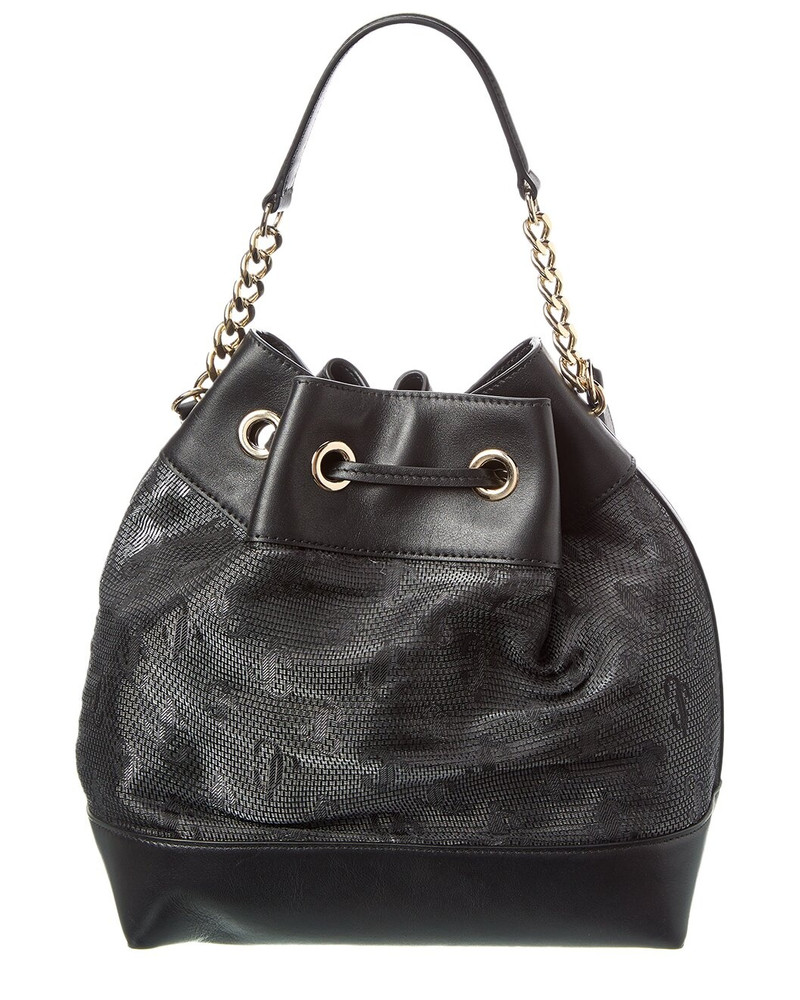 JIMMY CHOO Jimmy Choo Juno Mesh & Leather Bucket Bag outlook